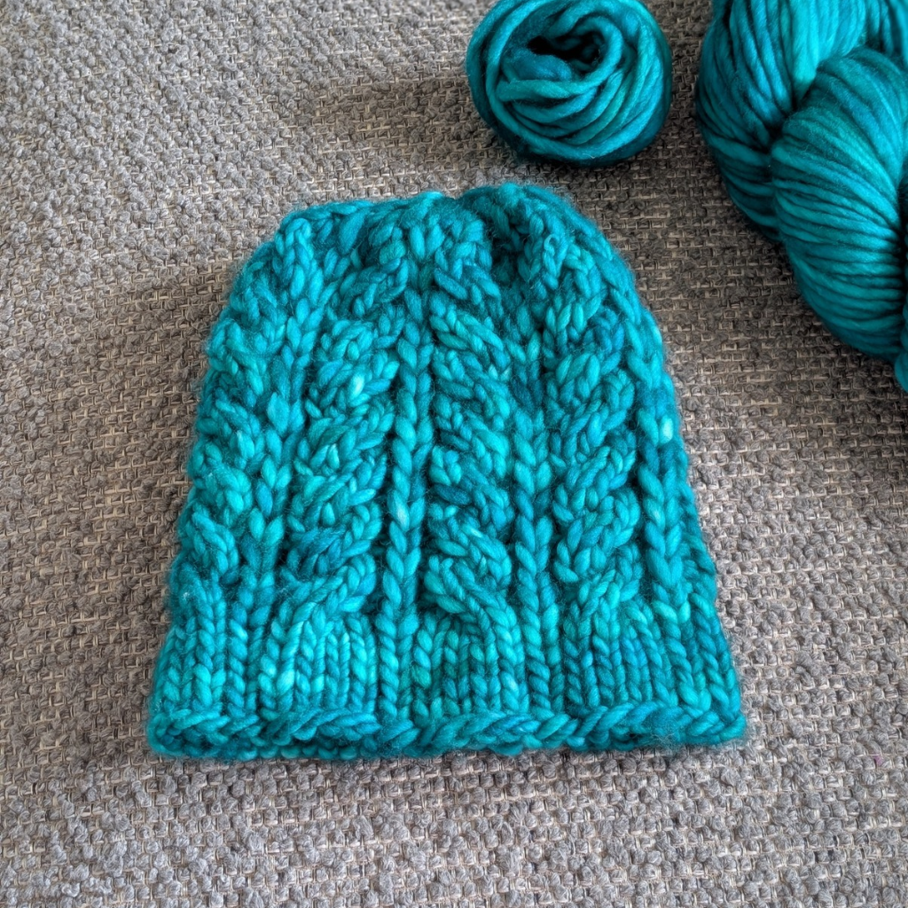 Kids Cable Beanie, Australian Merino Wool.