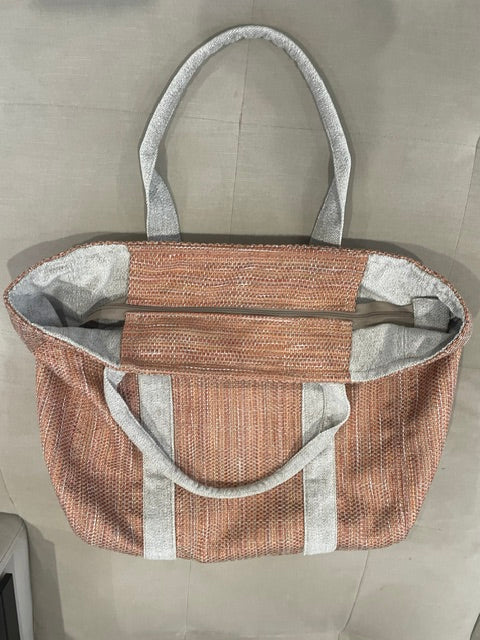 Large Amber-Coloured Textured Tote