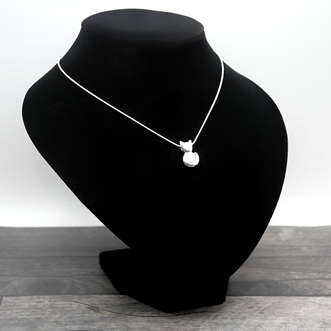 Kitty - Handmade Sterling Silver Cat Pendant with Snake Chain