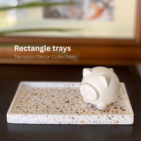 Rectangle tray | Small and Medium | Terrazzo decor collection