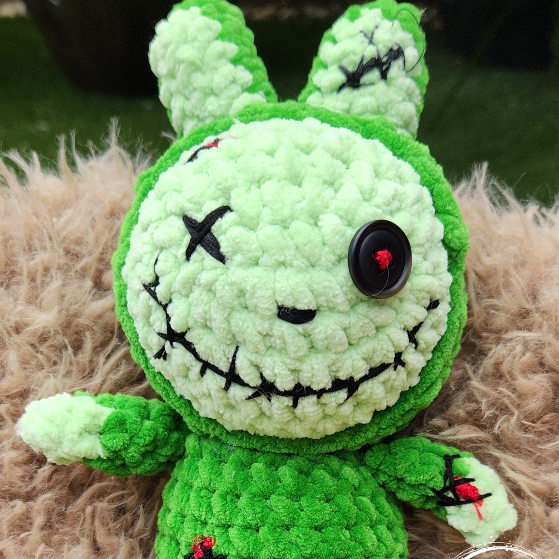 Crochet Halloween Zombie Bunny Doll