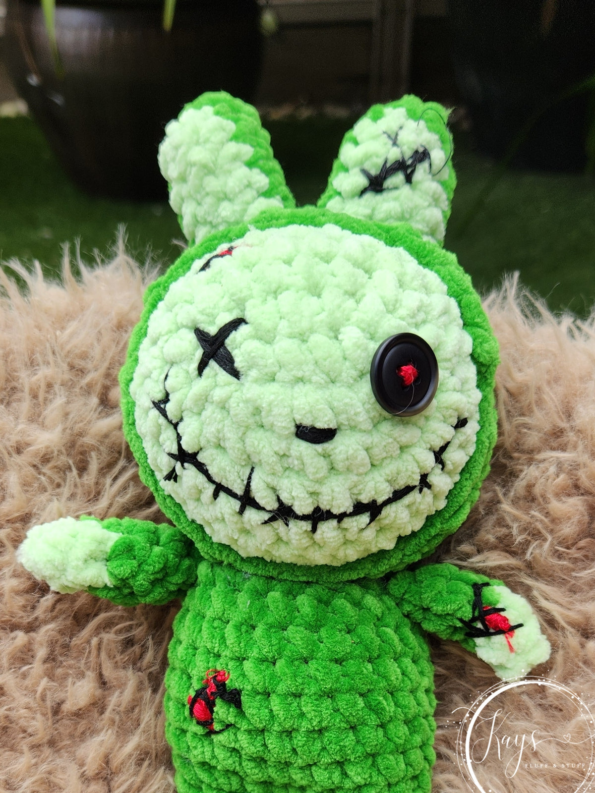Hand crochet Halloween Zombie Bunny Doll