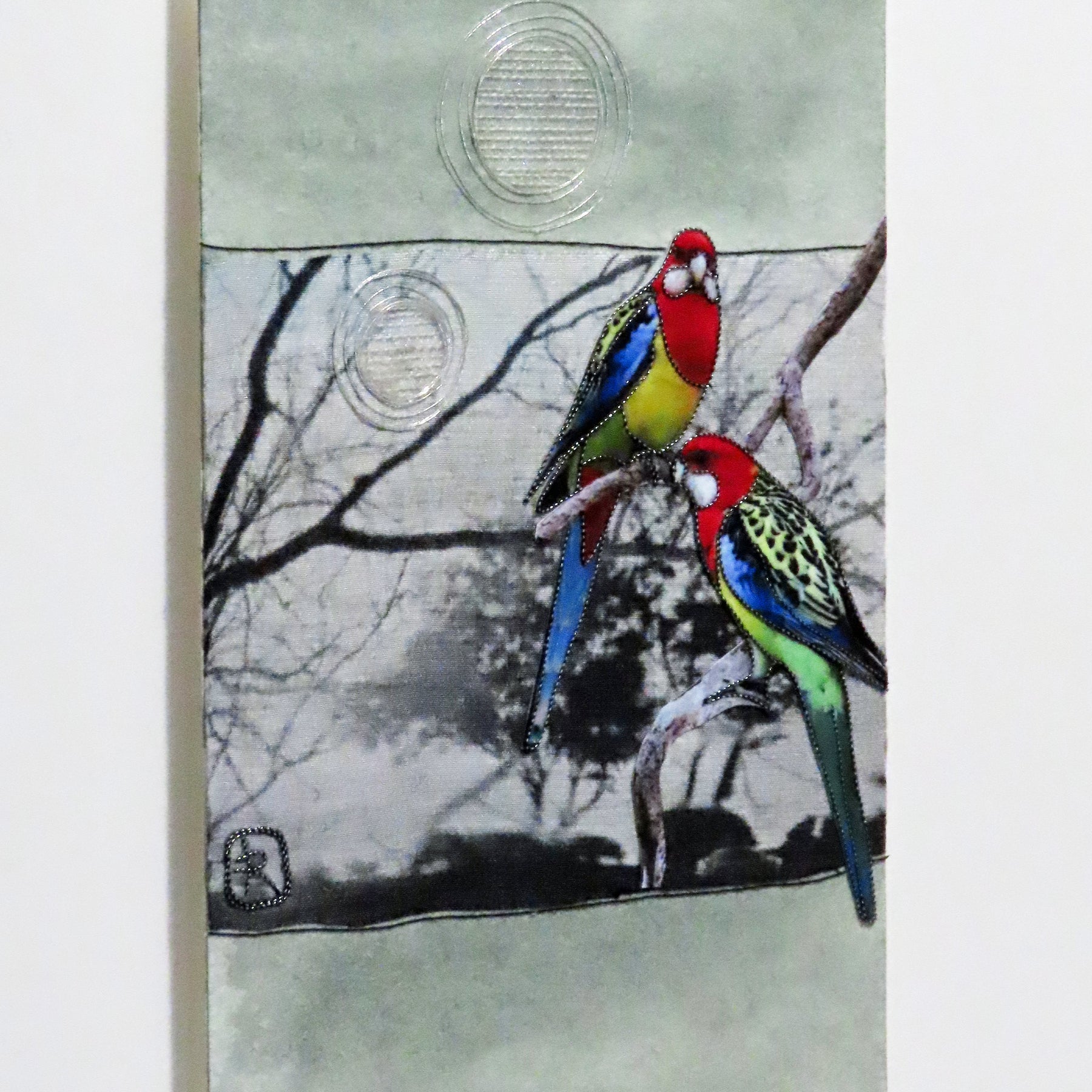 Unframed Collage Art - Eastern Rosellas