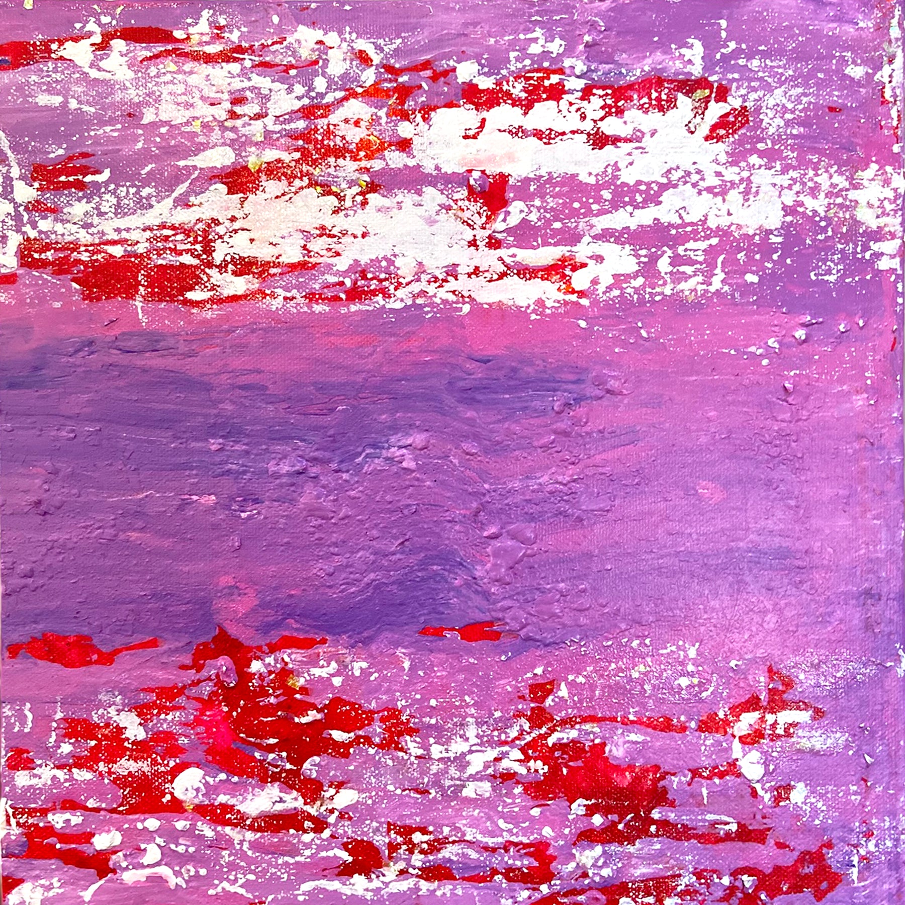 Inverted Abstract Acrylic Canvas Painting: Colorful Wall Art by Margo Humphries (30.5cm)