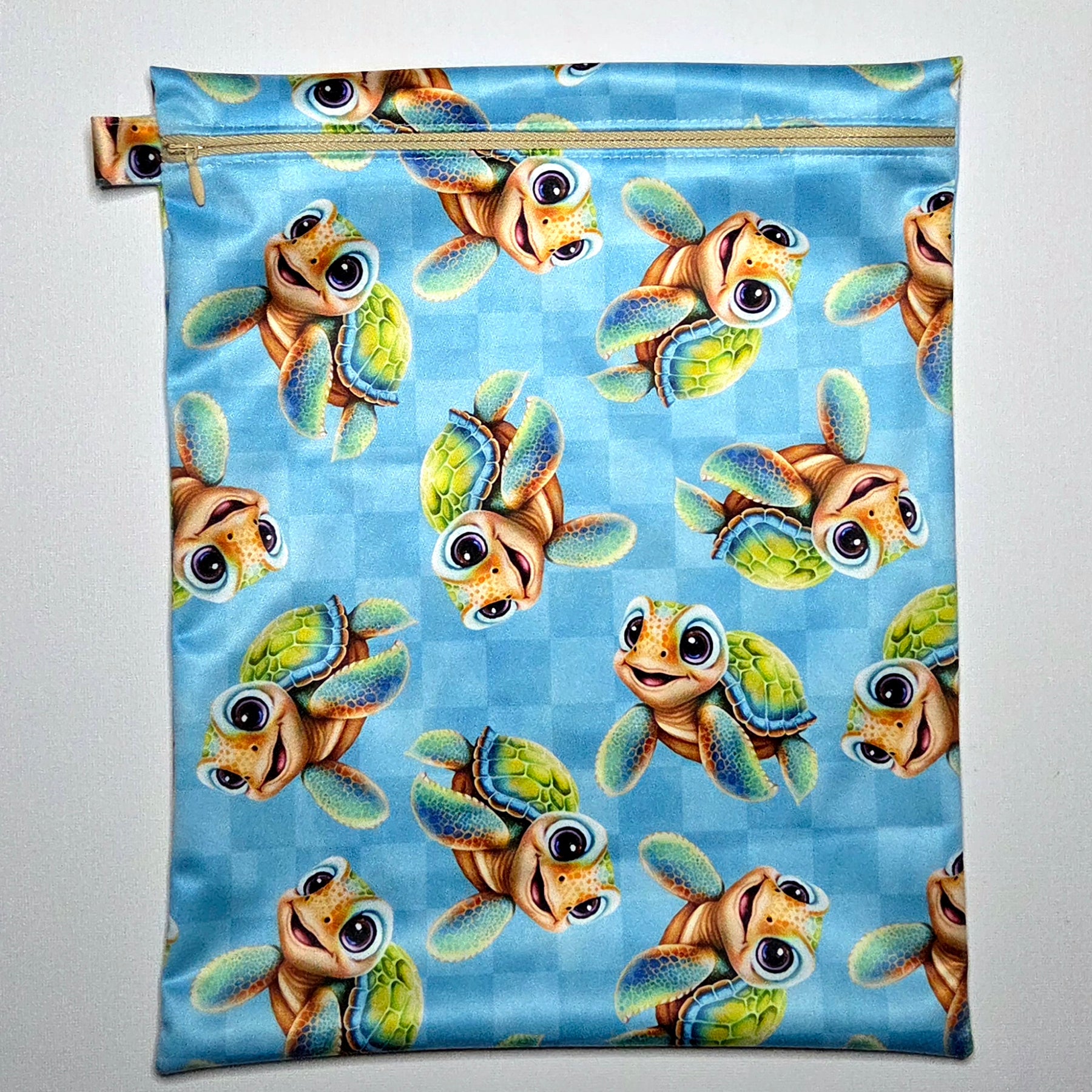 LARGE Wet Bag with Turtles, Pink OR Blue