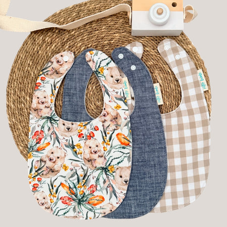 3 Bib Bundle - Wombat - Australiana - Cotton