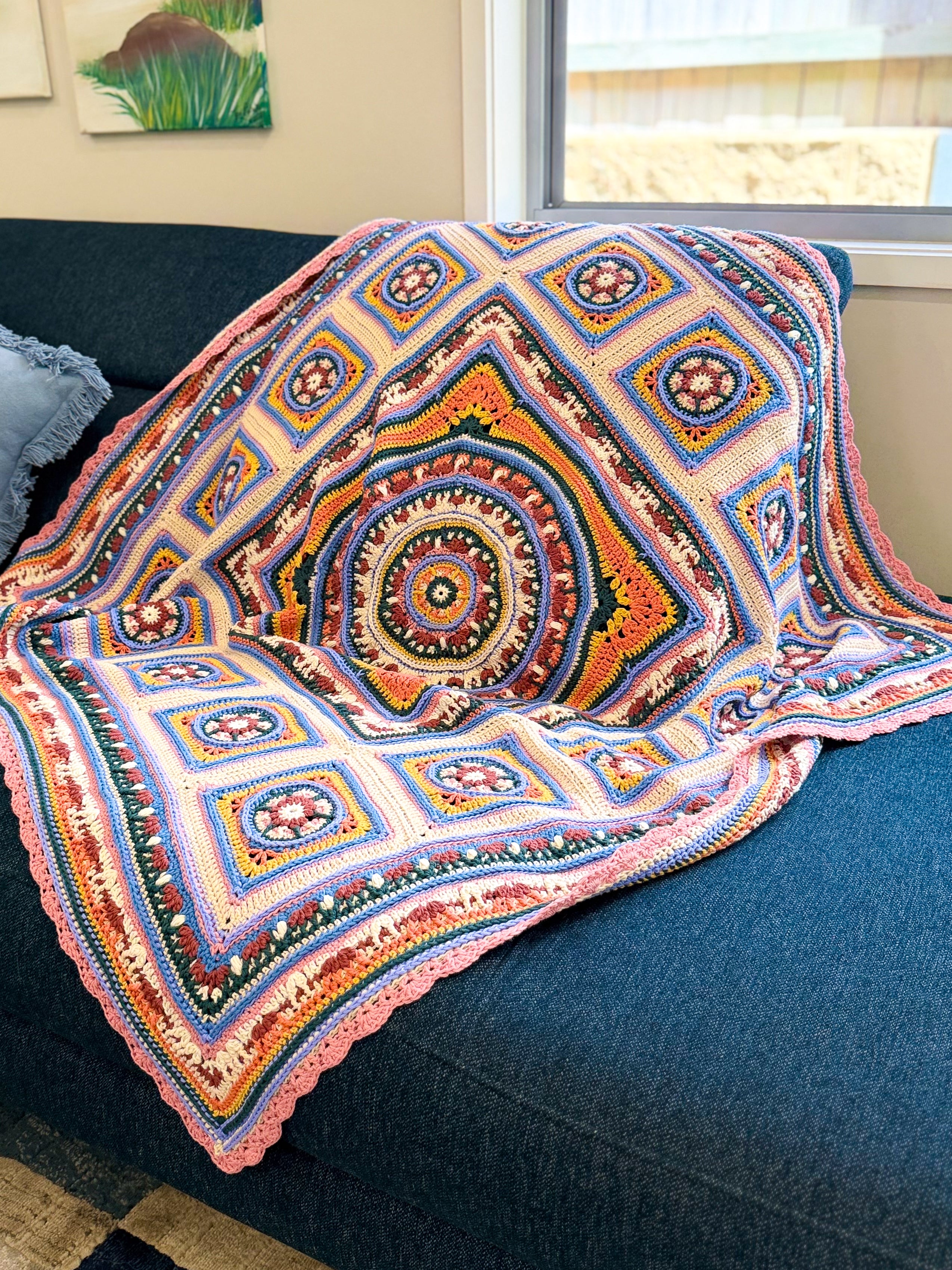 #062 Medium Size Blanket in Multi Colours