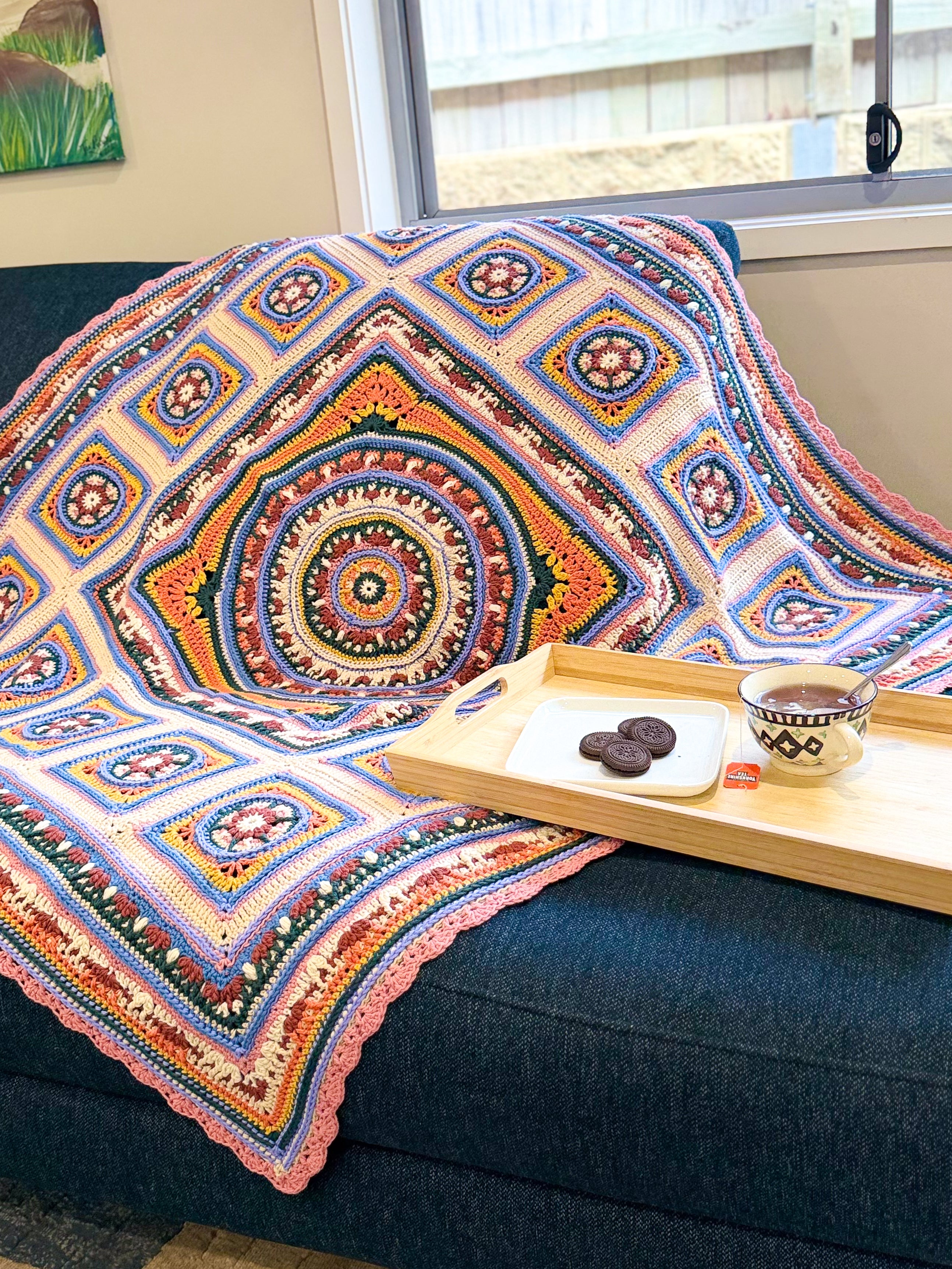 #062 Medium Size Blanket in Multi Colours