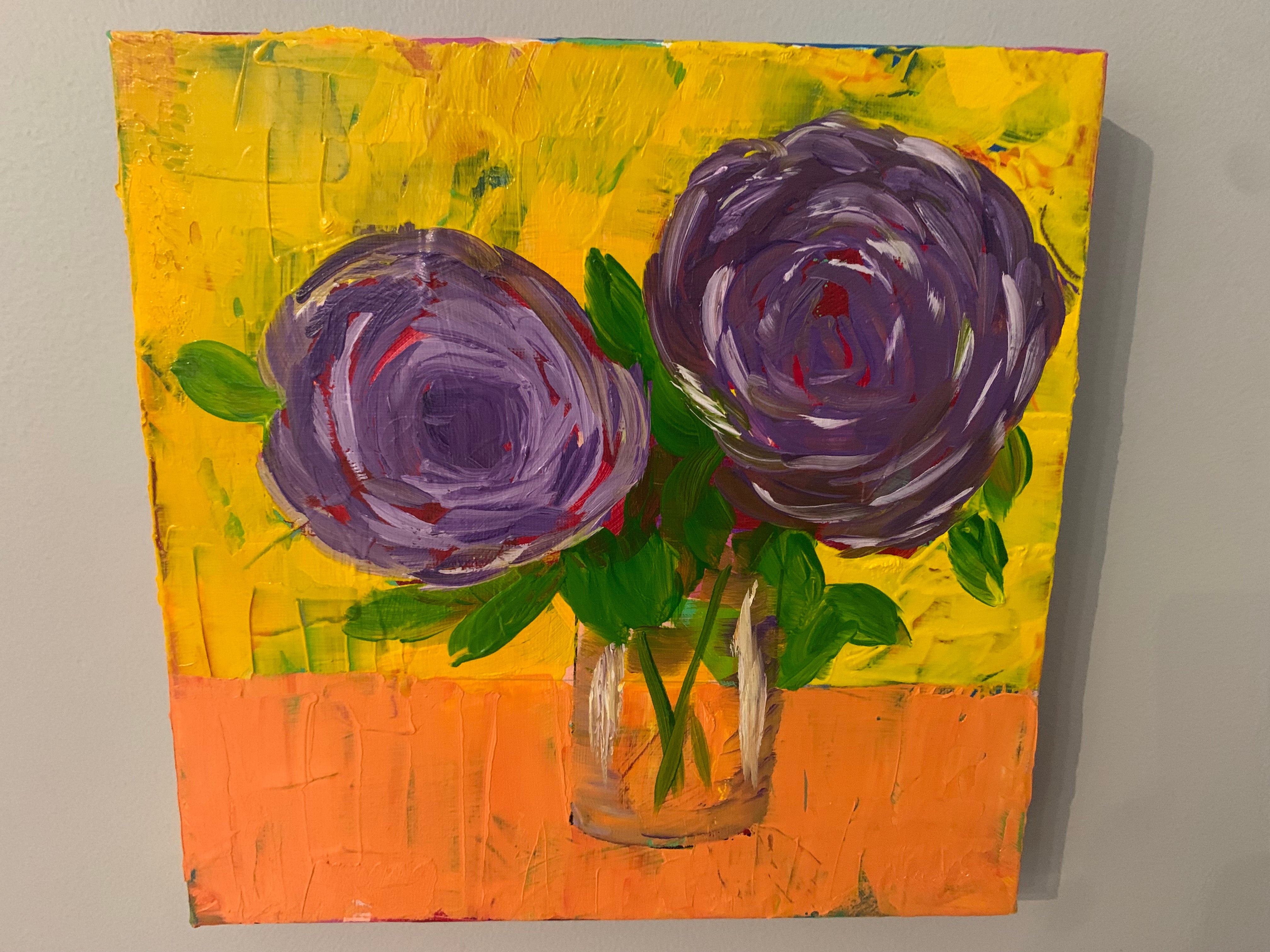 Purple Posie Floral Abstract Wall Art