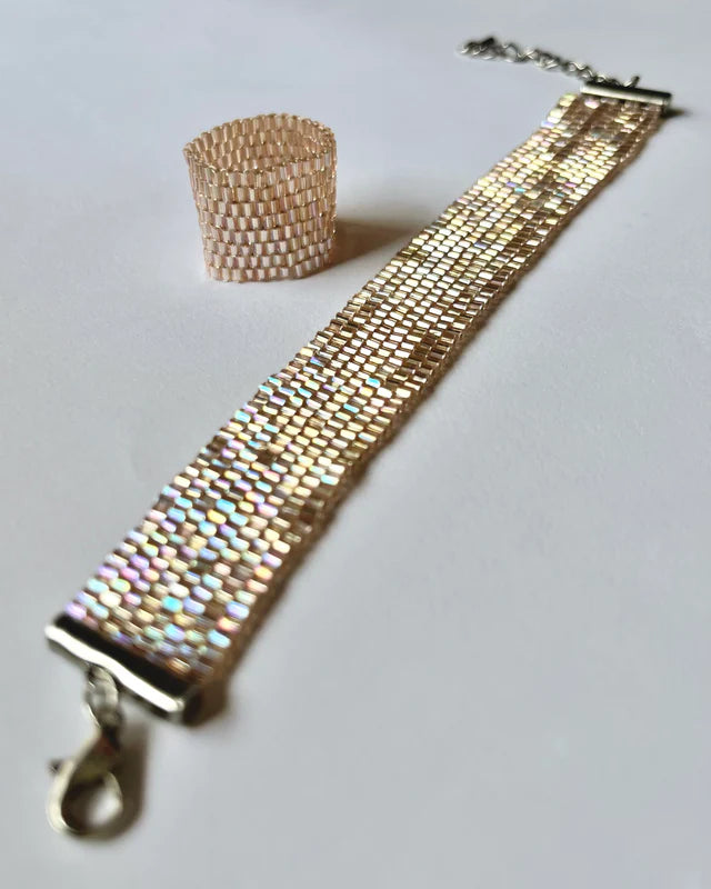 NIGHT PANTHER Set | Shine Bright Set | 2 colors | bracelet + ring| beaded