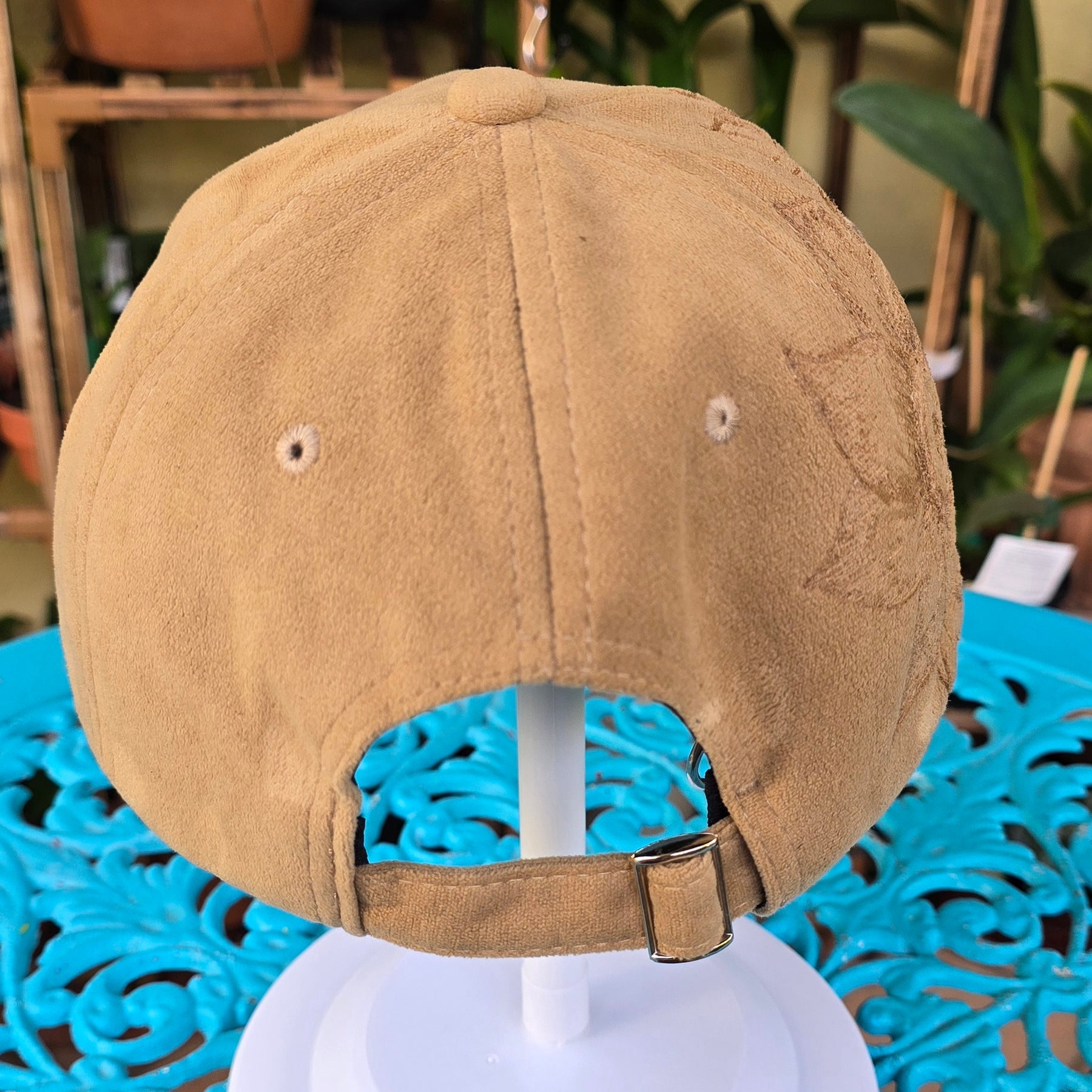 Hand burnt Botanical baseball cap