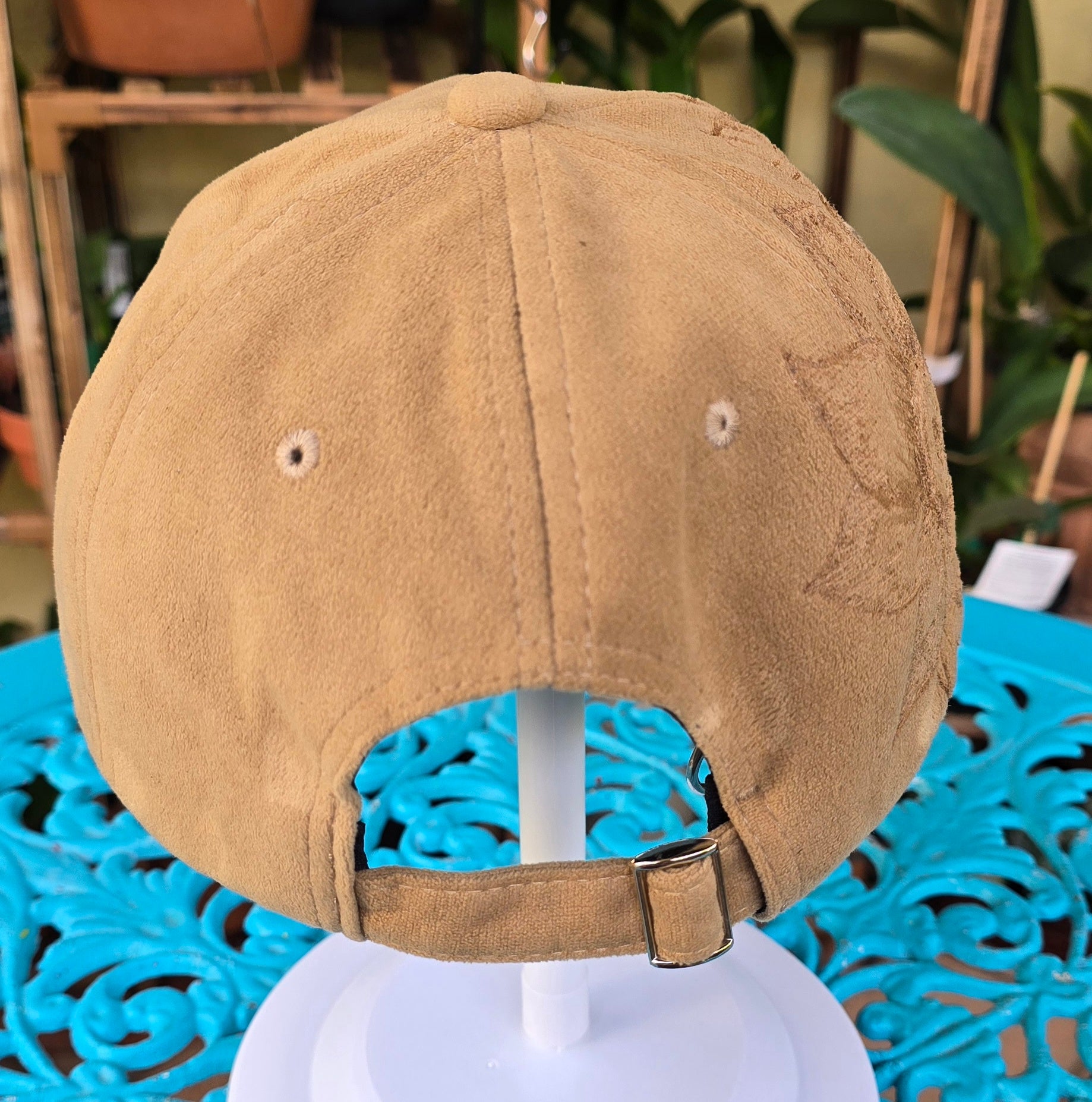 Hand burnt Botanical baseball cap