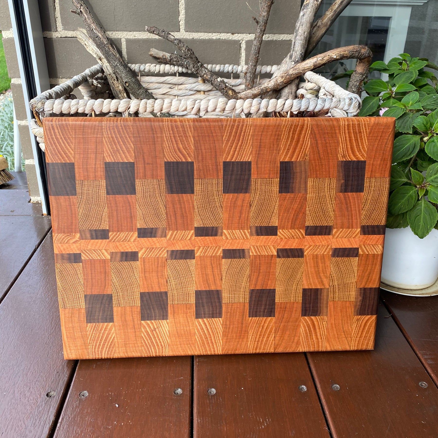 Artisan End-Grain Chopping Board – Cherry & Black Walnut