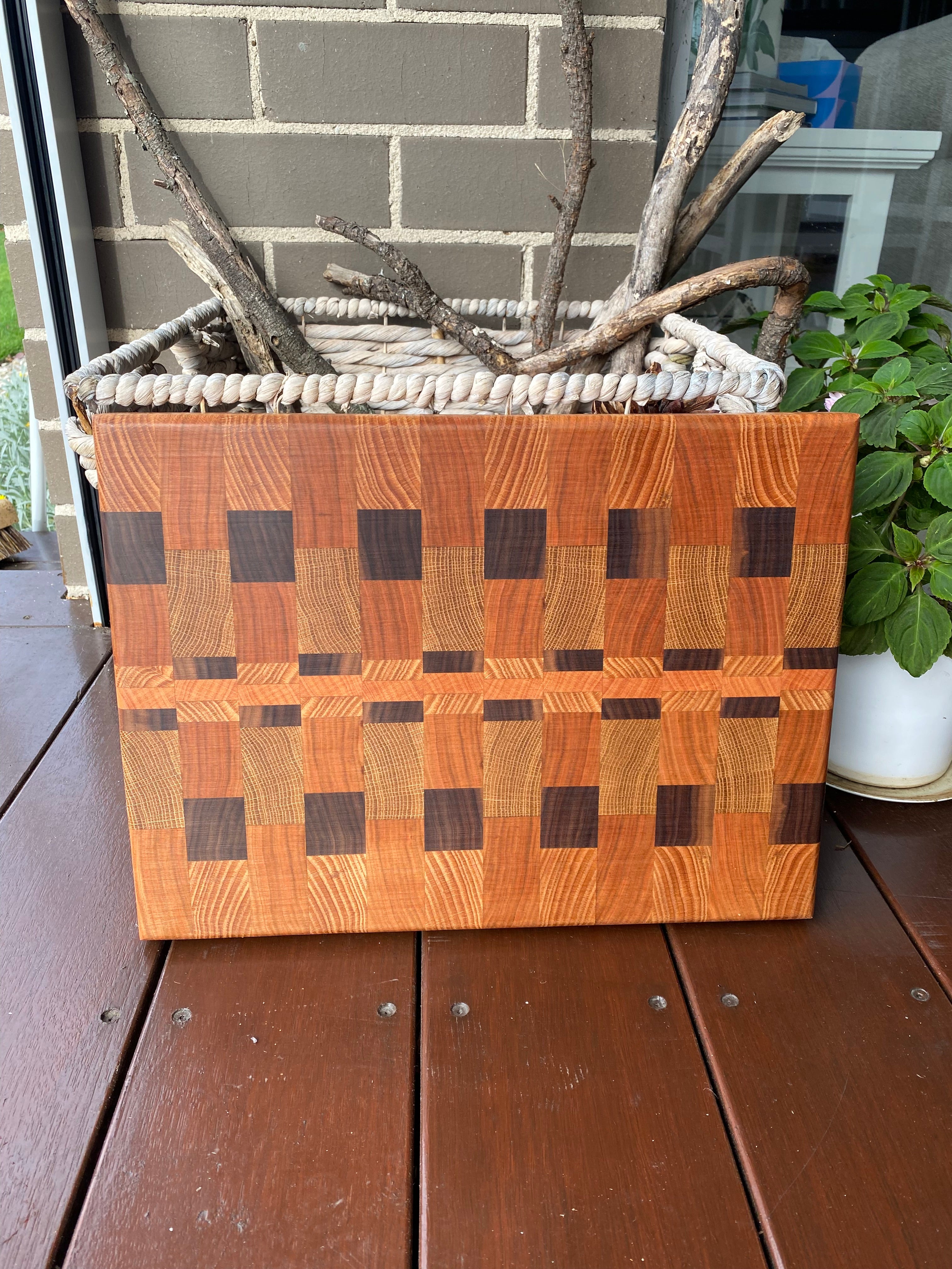 Artisan End-Grain Chopping Board – Cherry & Black Walnut