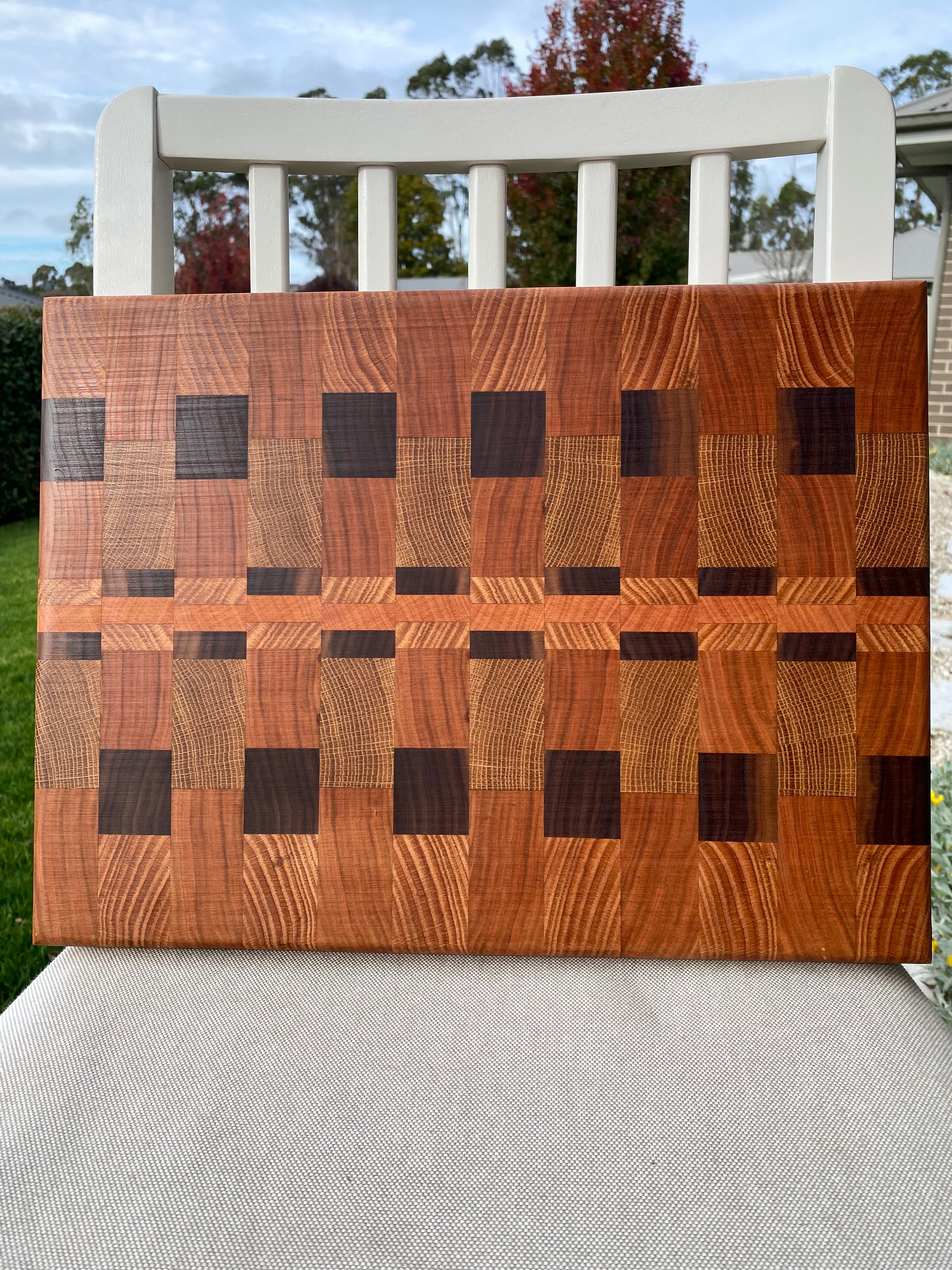 Artisan End-Grain Chopping Board – Cherry & Black Walnut