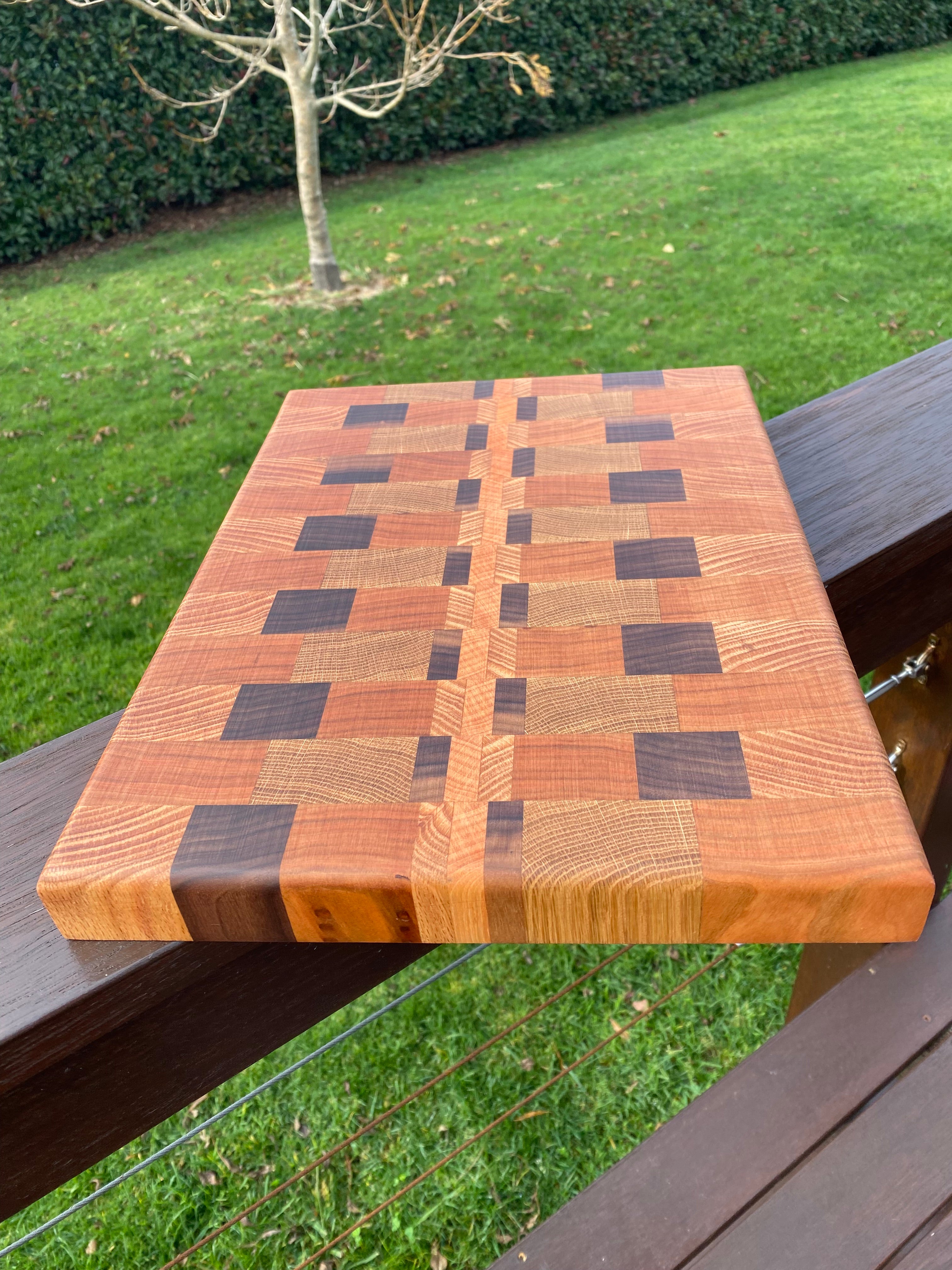Artisan End-Grain Chopping Board – Cherry & Black Walnut