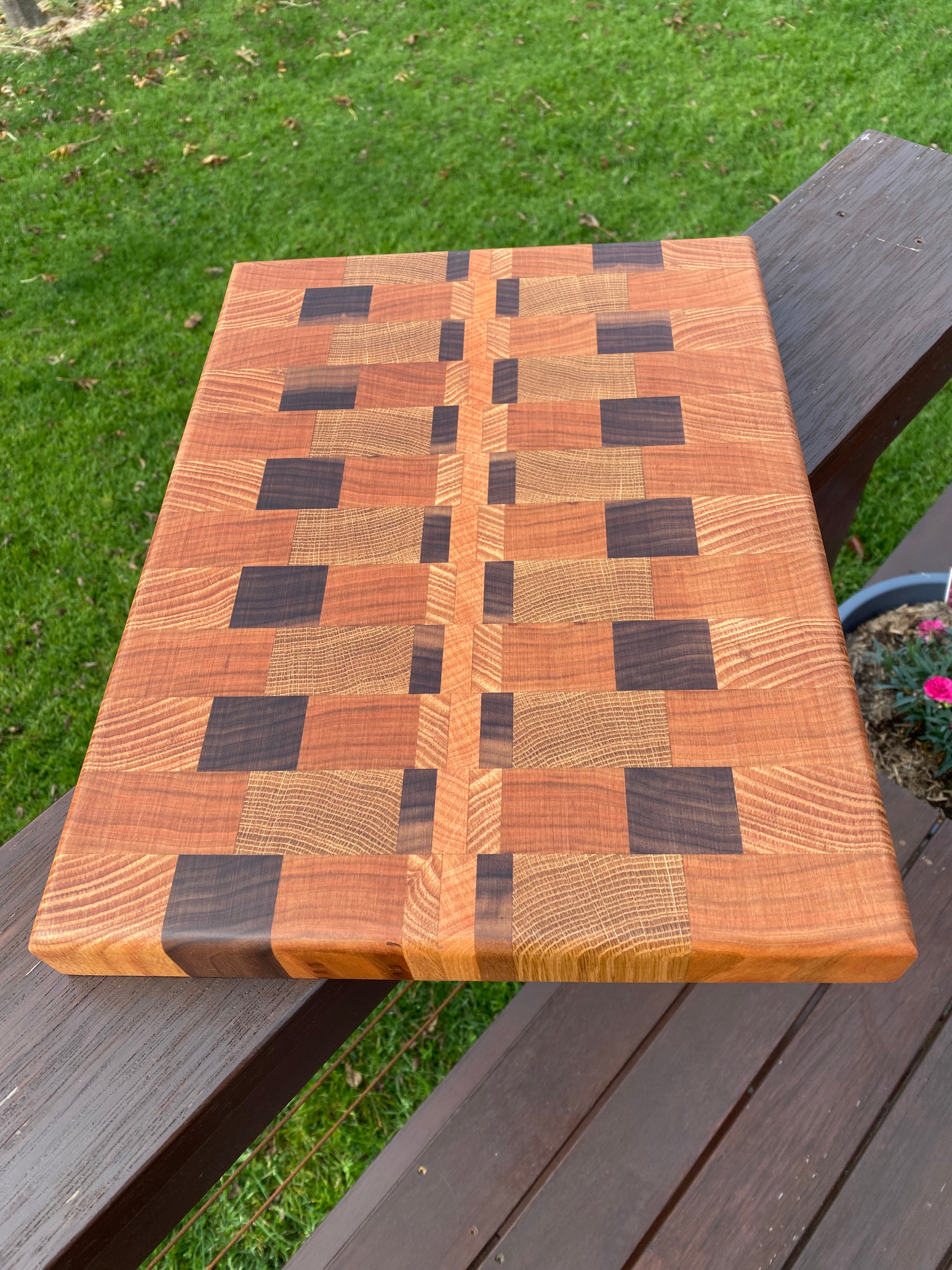 Artisan End-Grain Chopping Board – Cherry & Black Walnut