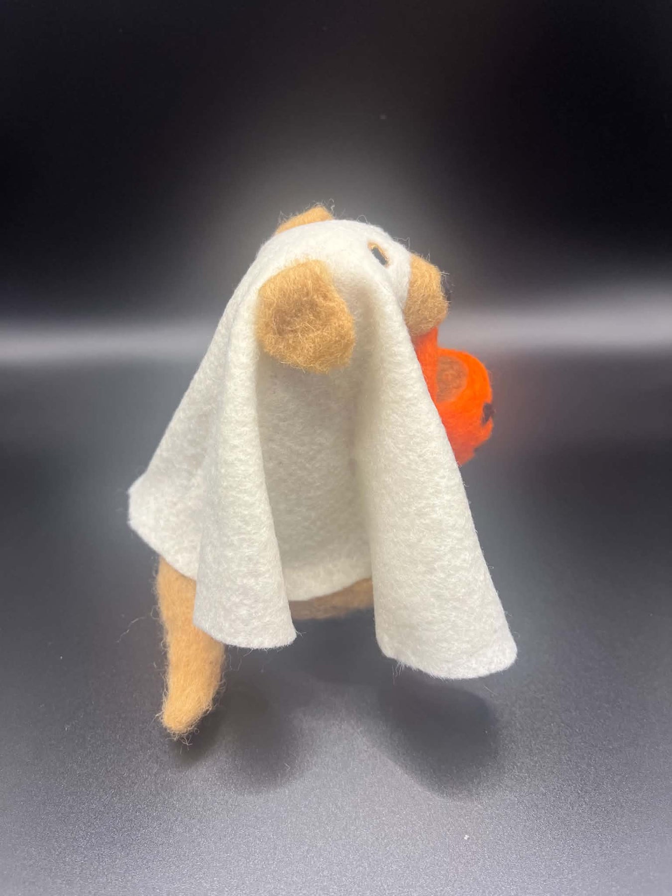Halloween Needle felted Ghost Dog