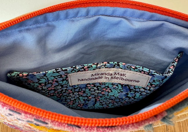 Zipper Pouch - Textile Collage - Water Dreaming