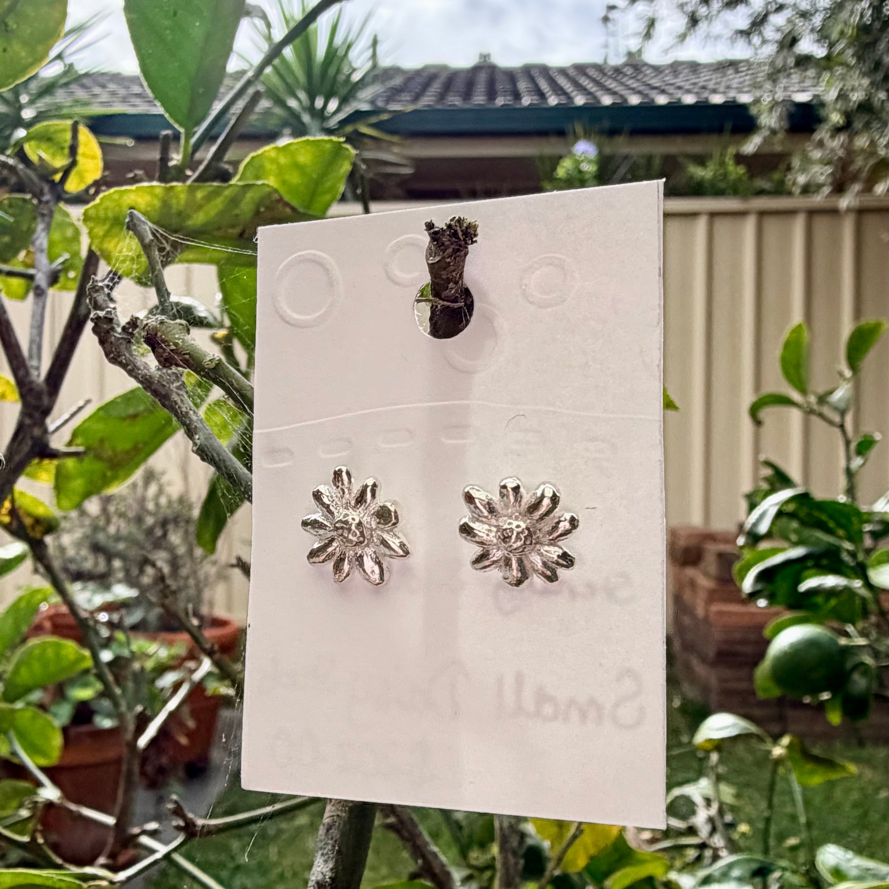 Silver Daisy Stud Earrings