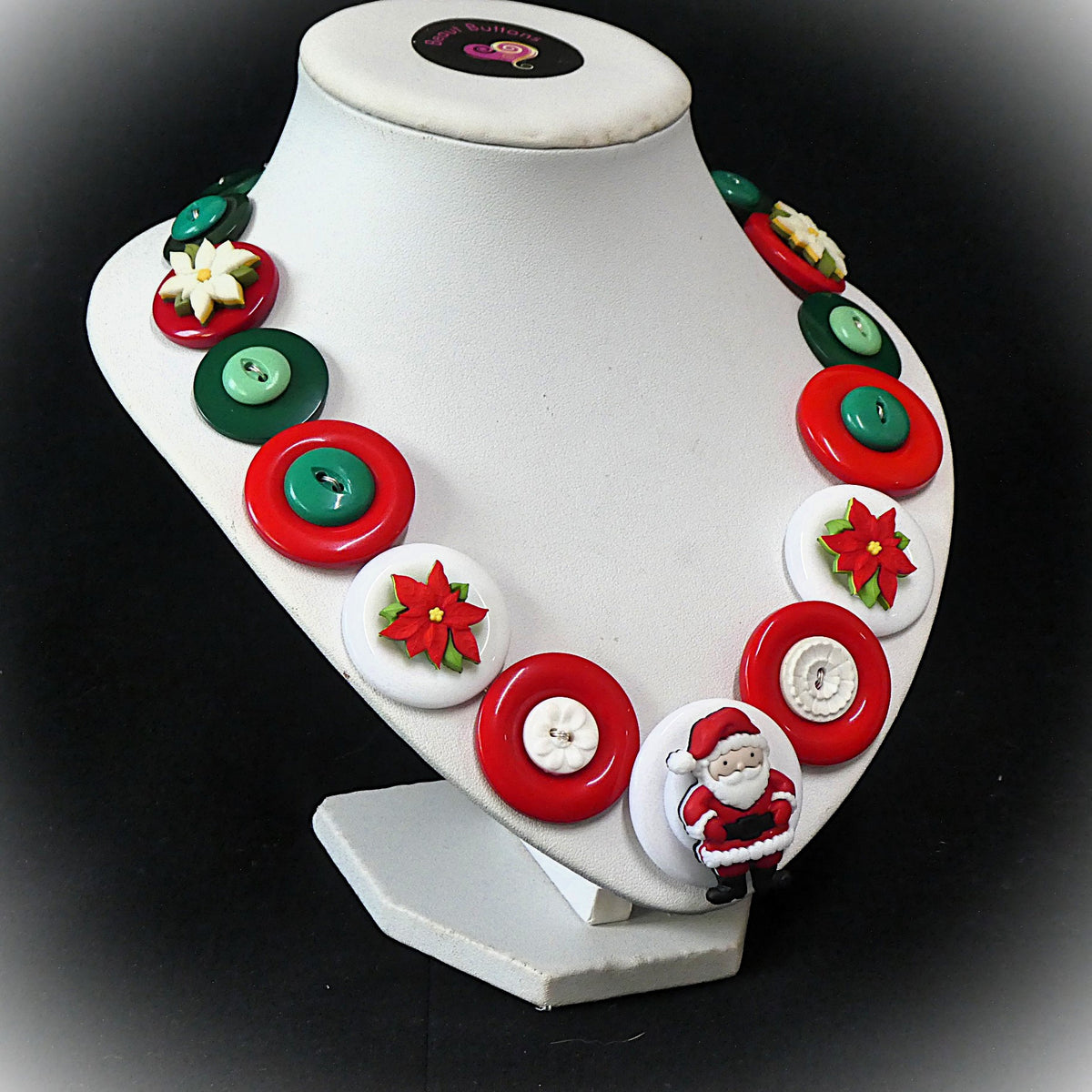 Christmas necklace - Santa's flowers
