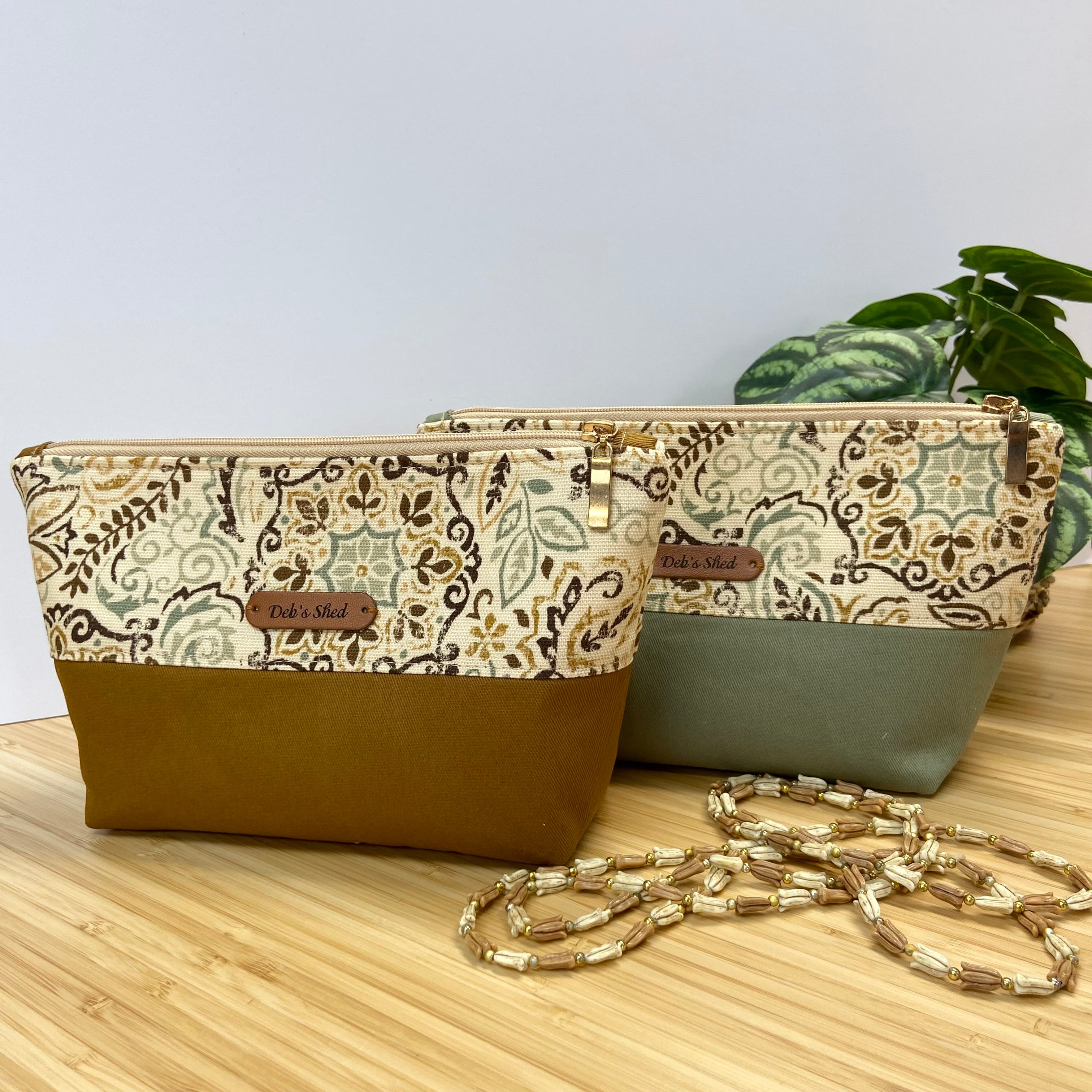 Two-Tone Zipper Pouch - Boho