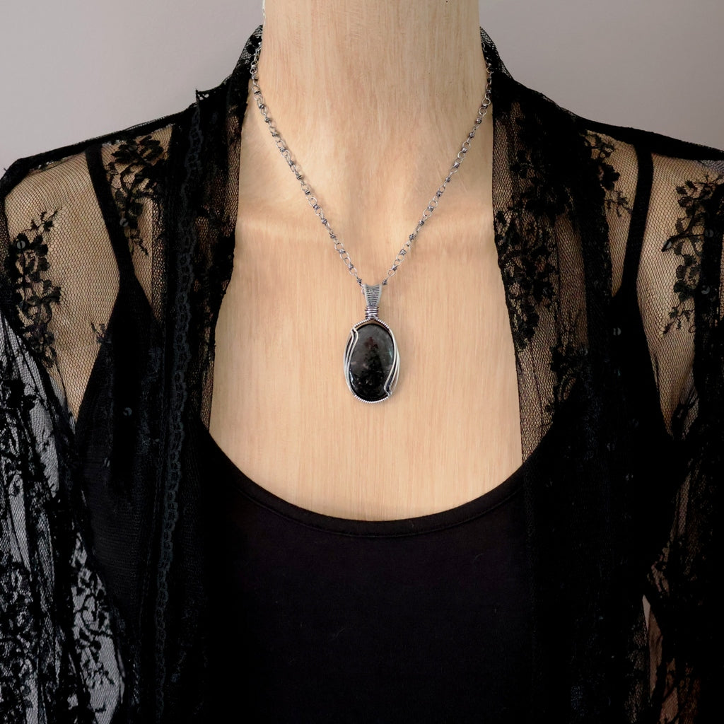 RESERVED ~ Sterling Silver Nuummite Pendant