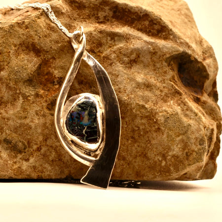 Winton Boulder Opal Pendant in 925 Silver