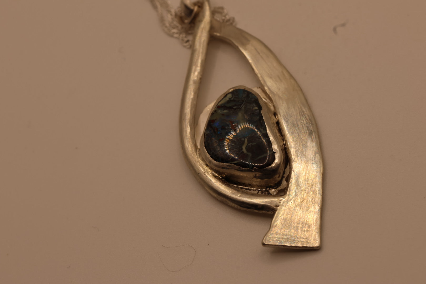 Winton Boulder Opal Pendant in 925 Silver