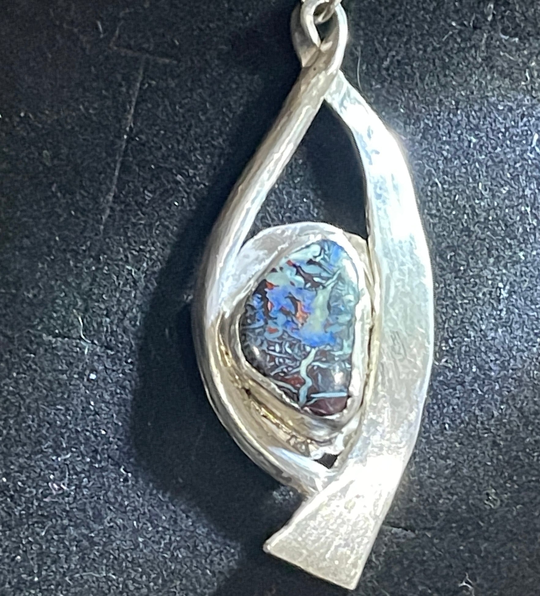 Winton Boulder Opal Pendant in 925 Silver