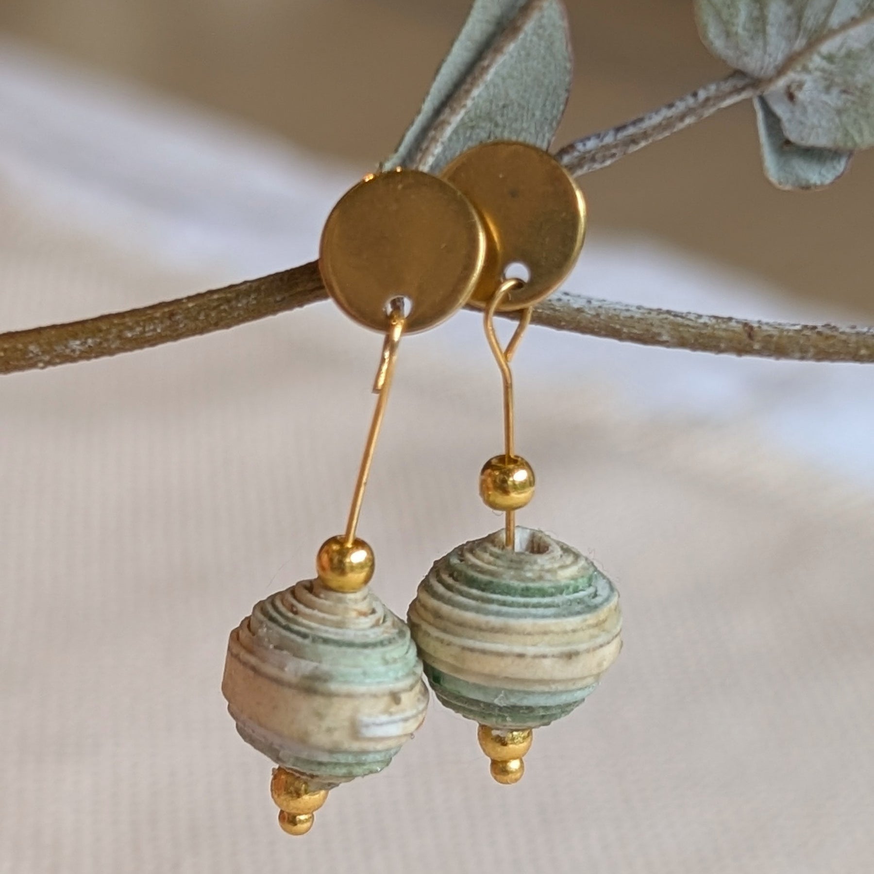 Hand Rolled Paper Bead Earrings – Eco Friendly Handmade Jewellery Australia