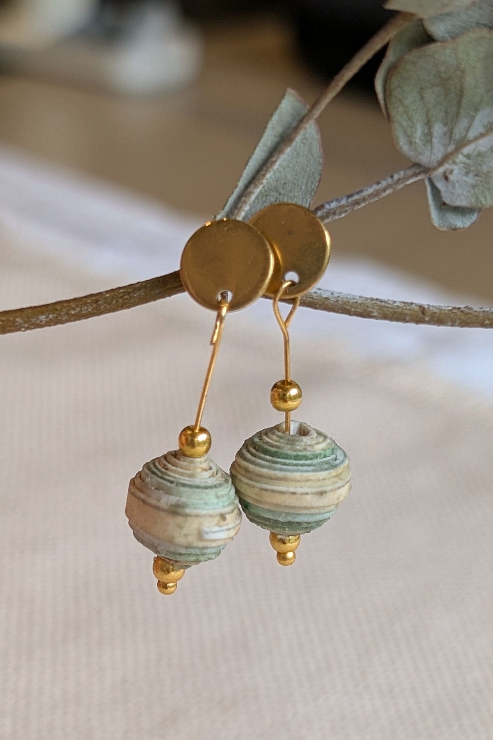 Hand Rolled Paper Bead Earrings – Eco Friendly Handmade Jewellery Australia