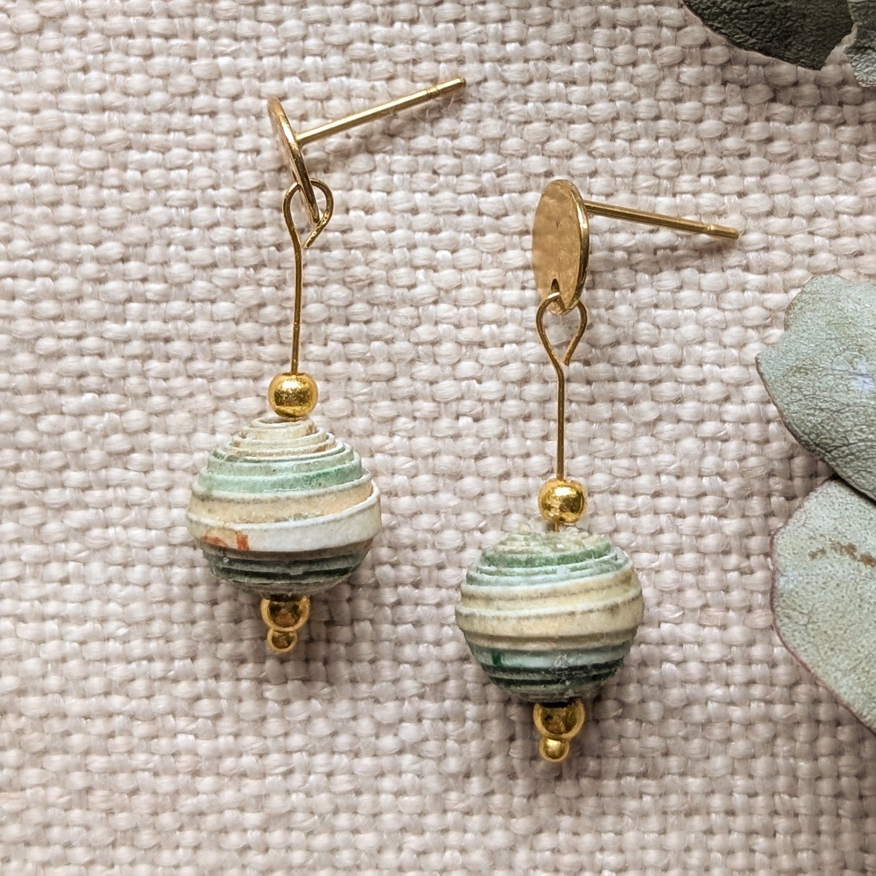 Hand Rolled Paper Bead Earrings – Eco Friendly Handmade Jewellery Australia