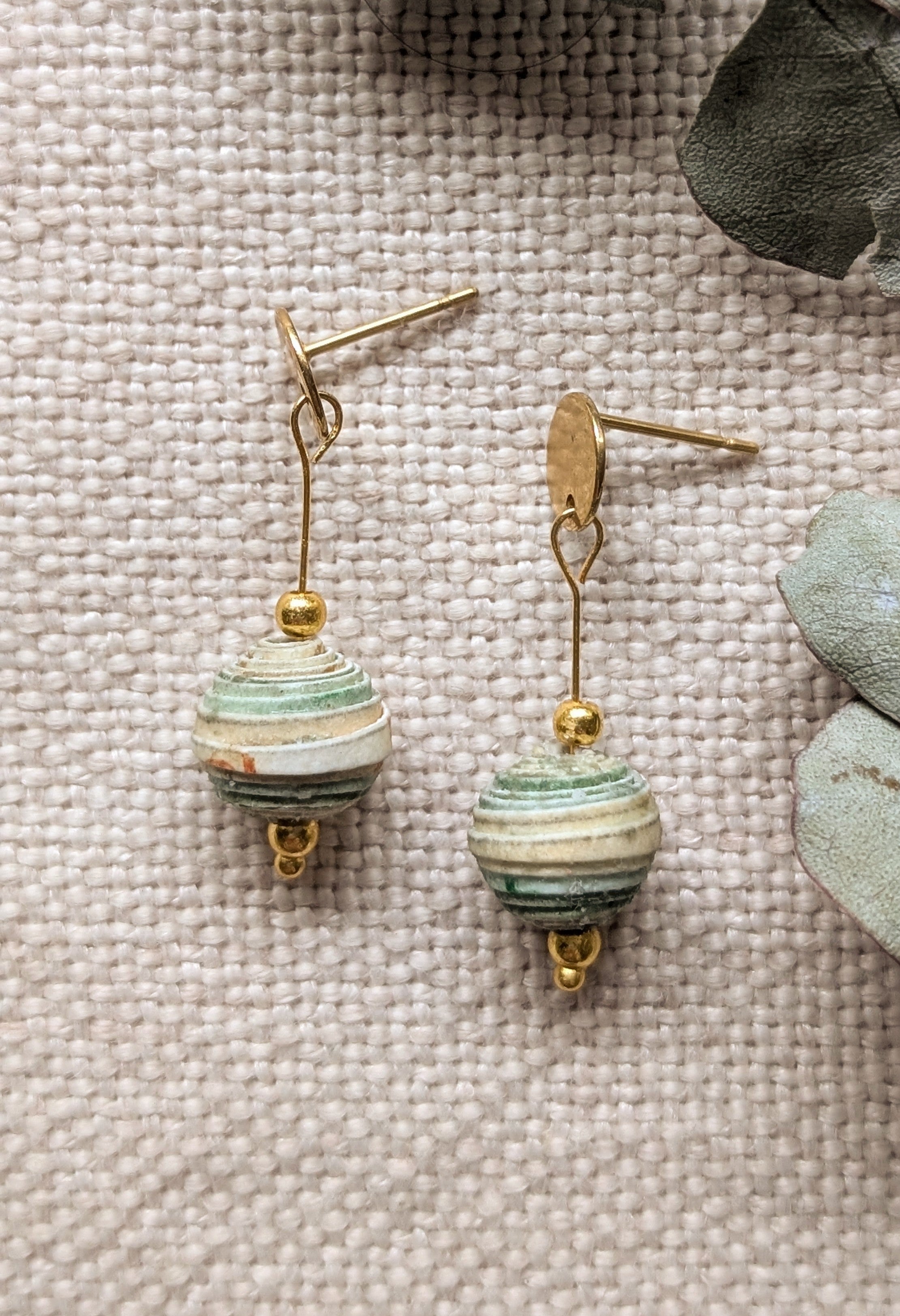 Hand Rolled Paper Bead Earrings – Eco Friendly Handmade Jewellery Australia