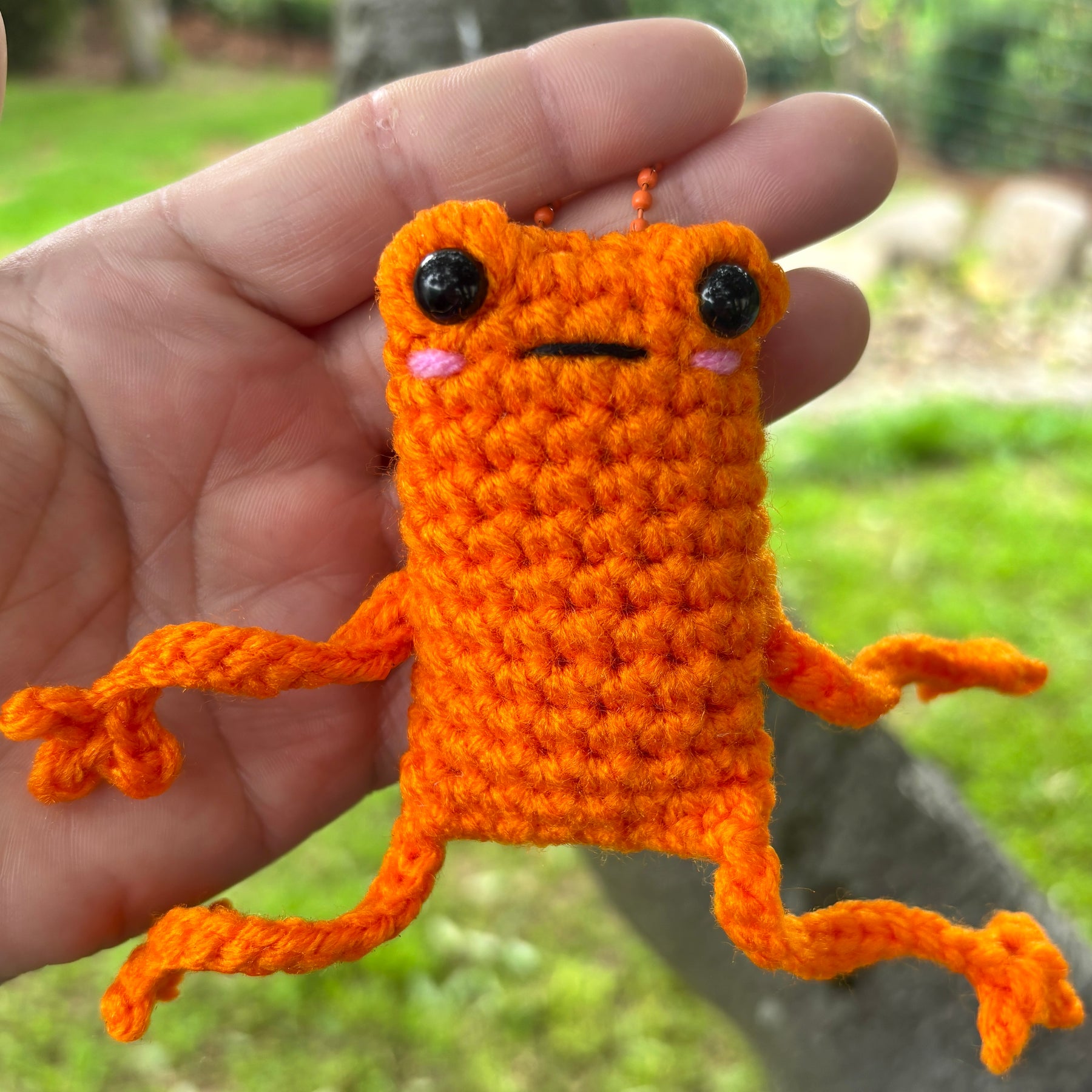 Funny Floppy Frog Keychain Bag Tag