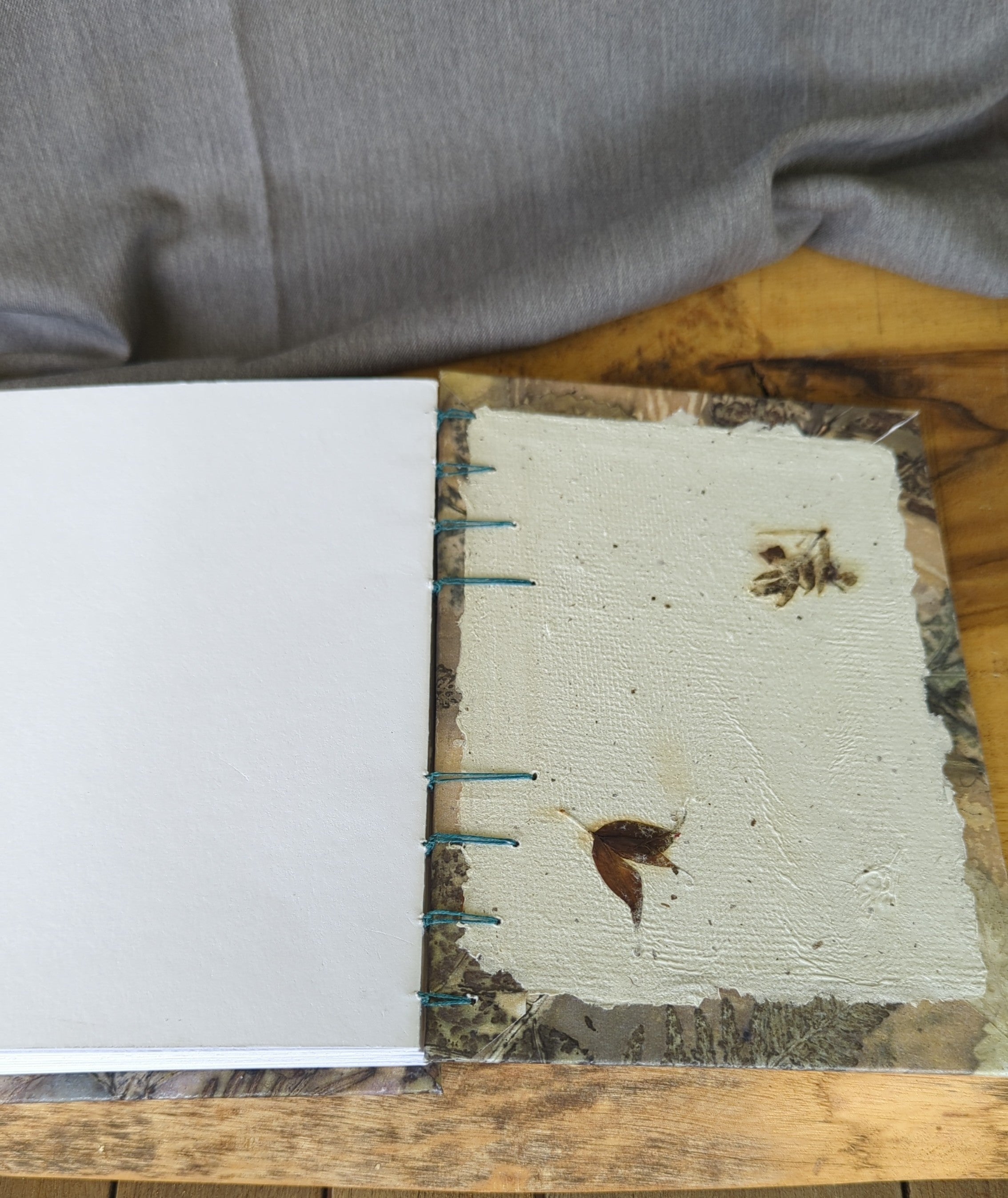 Eco printed hand stitched journal