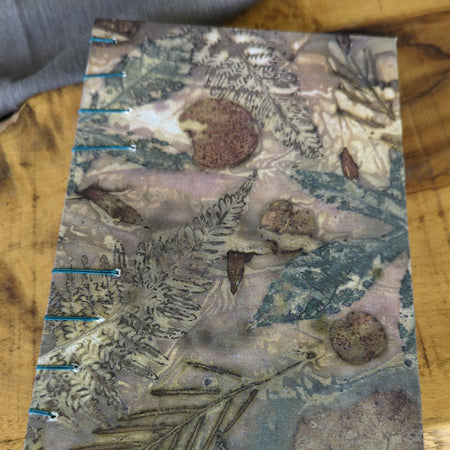 Eco printed hand stitched journal