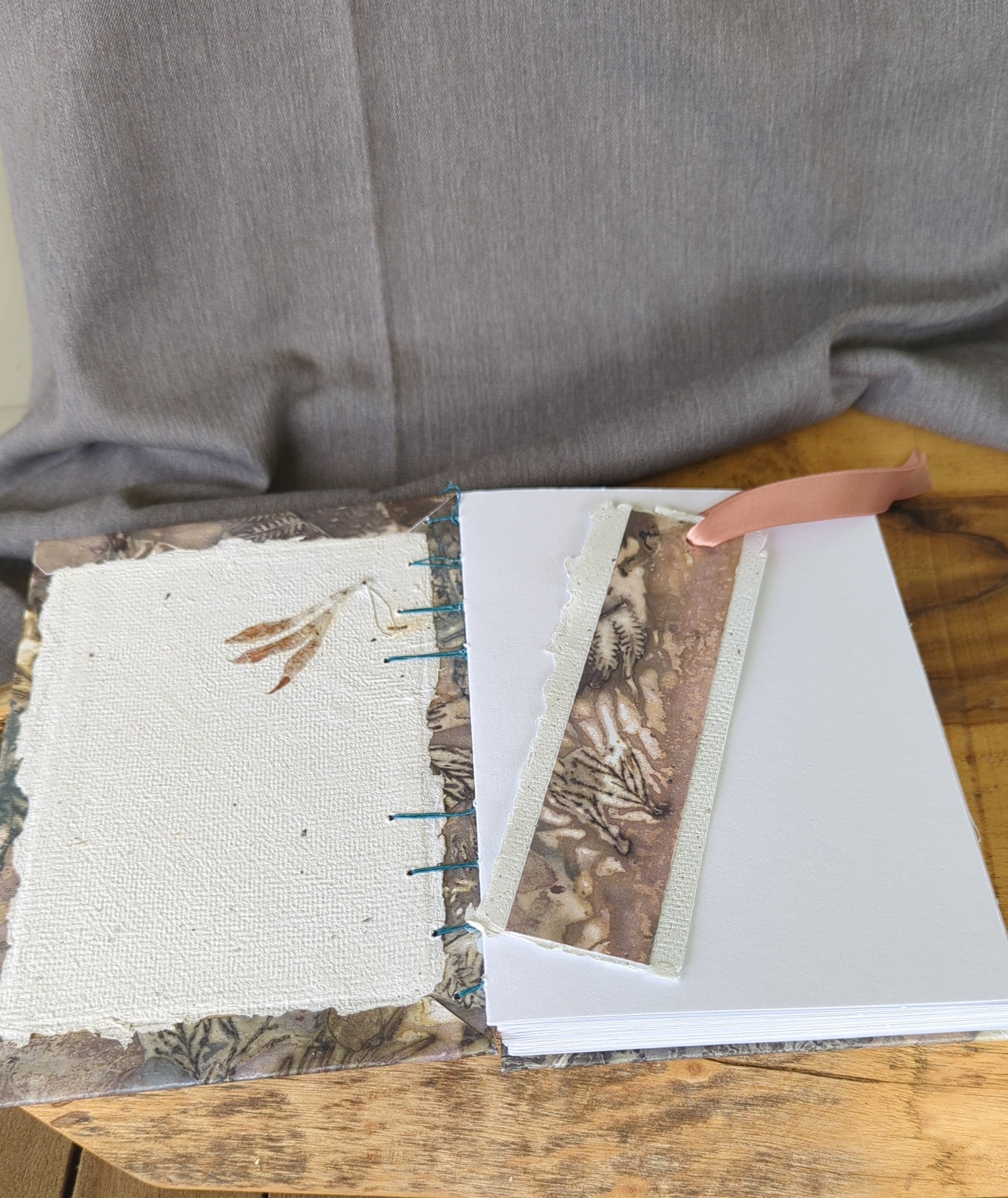 Eco printed hand stitched journal