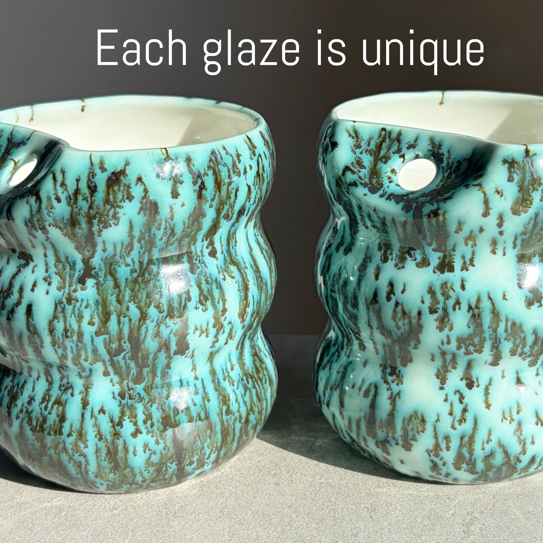 Handcrafted Porcelain Tumbler with Silicon Straw, 600mL Bubble Cup in Moss Glaze