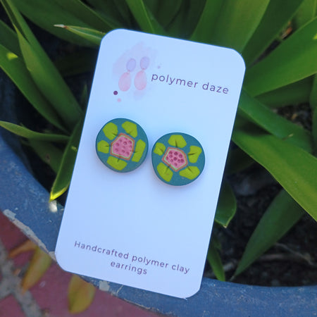 Garden flower stud earrings