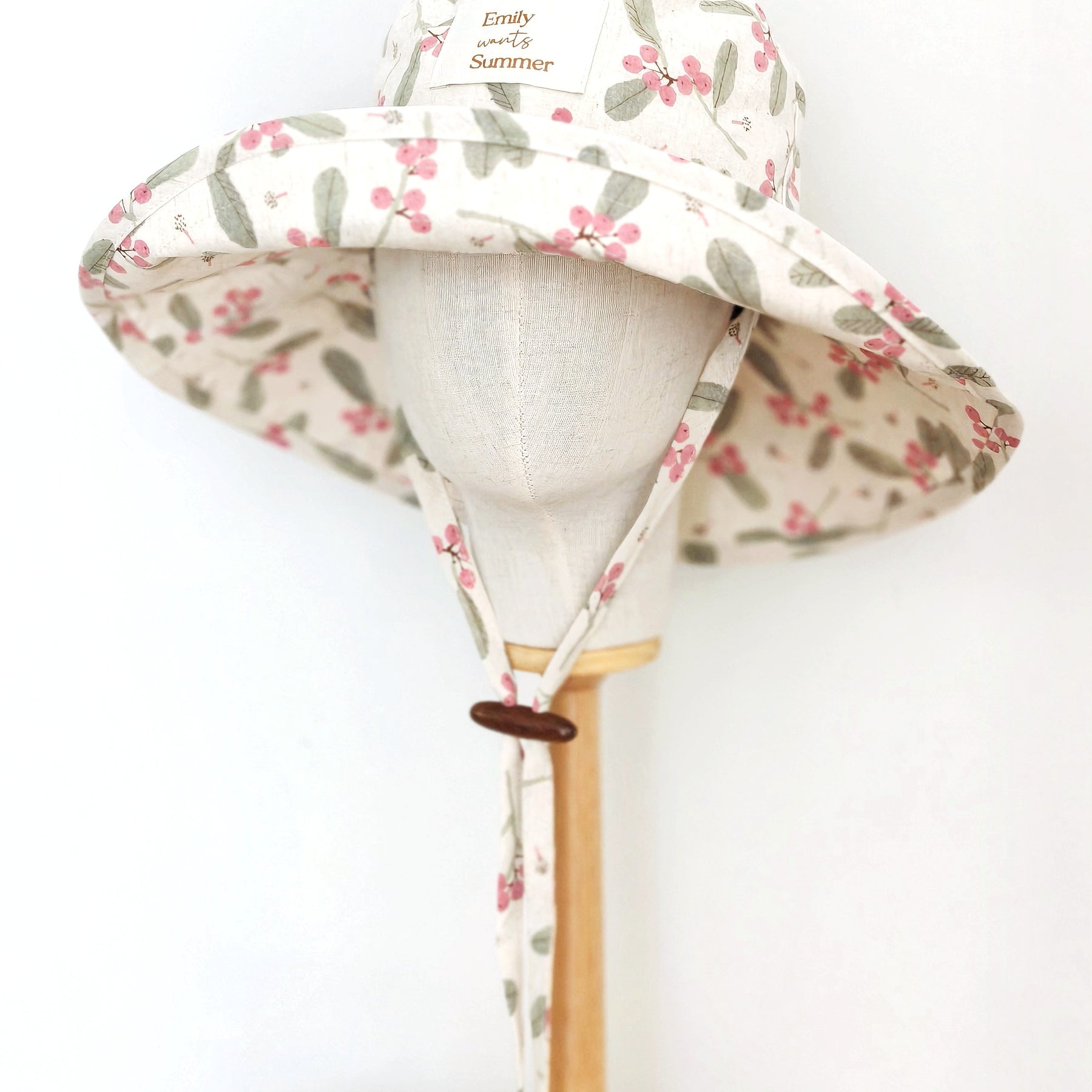 Adult Wide Brim Cotton Summer Sun Hat, Adult Floral Summer Hat