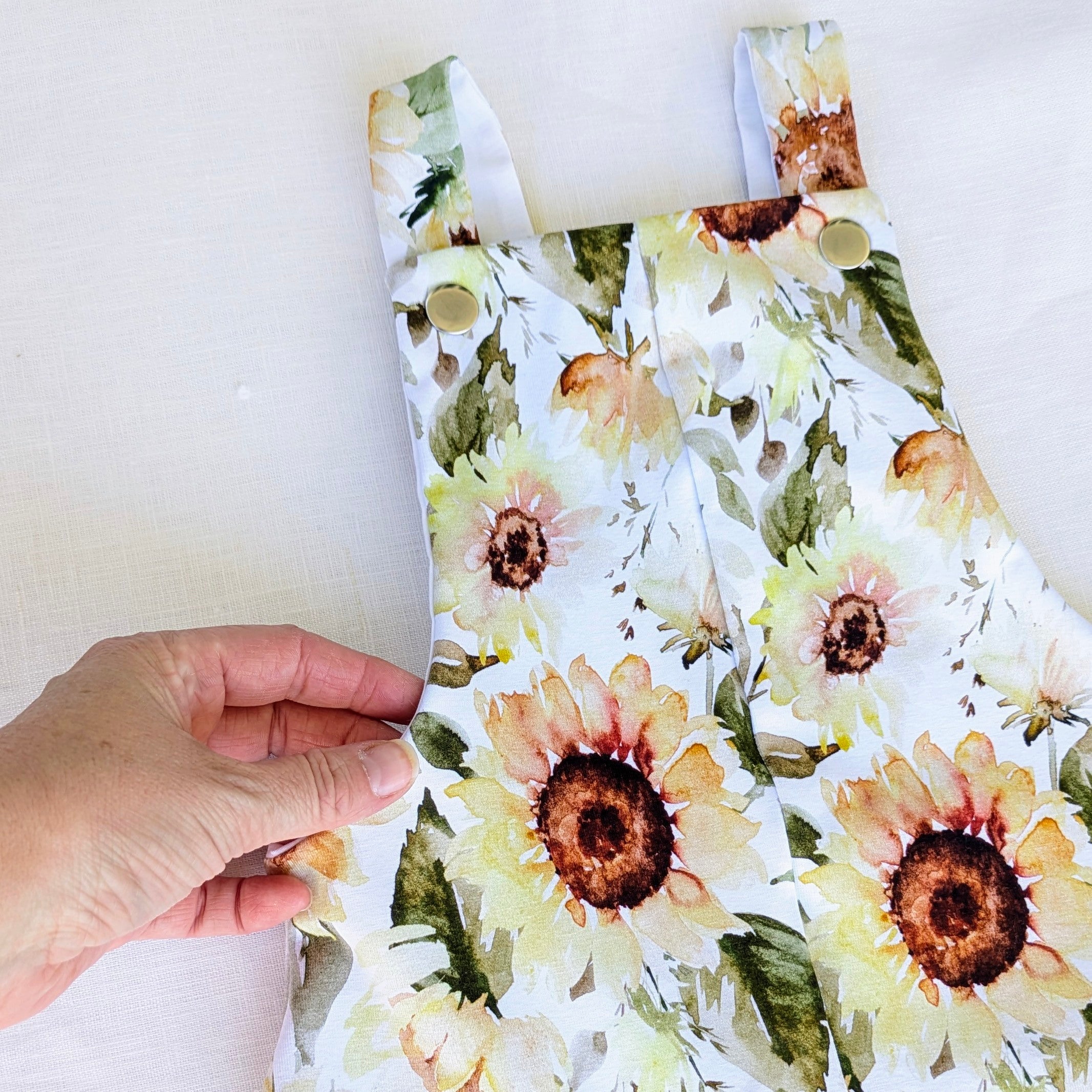 Baby Short Overalls, Sunflower Collection, Handmade by Love Our Zoo