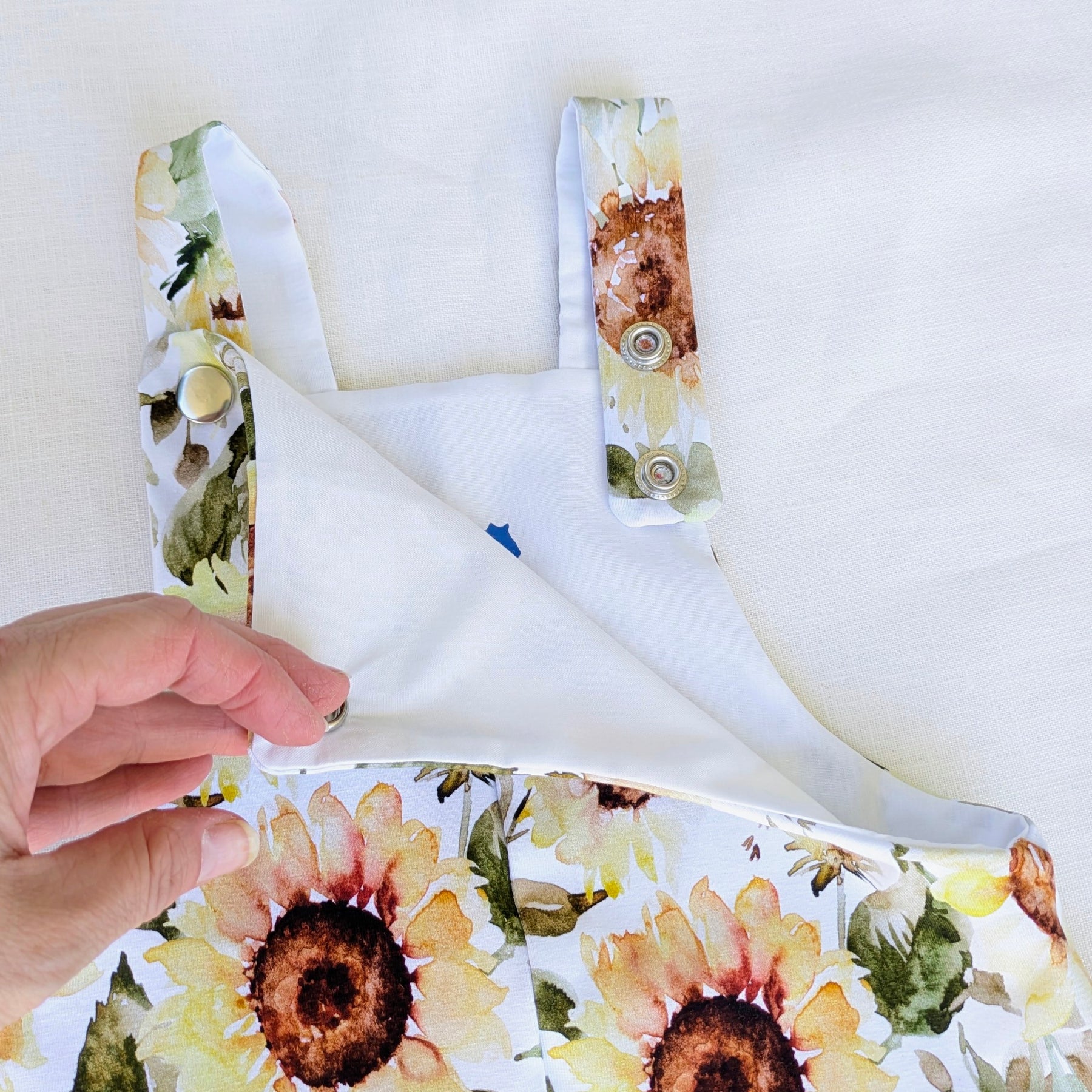 Baby Short Overalls, Sunflower Collection, Handmade by Love Our Zoo