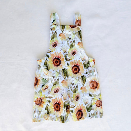 Child Short Overalls, Sunflower Collection, Handmade by Love Our Zoo