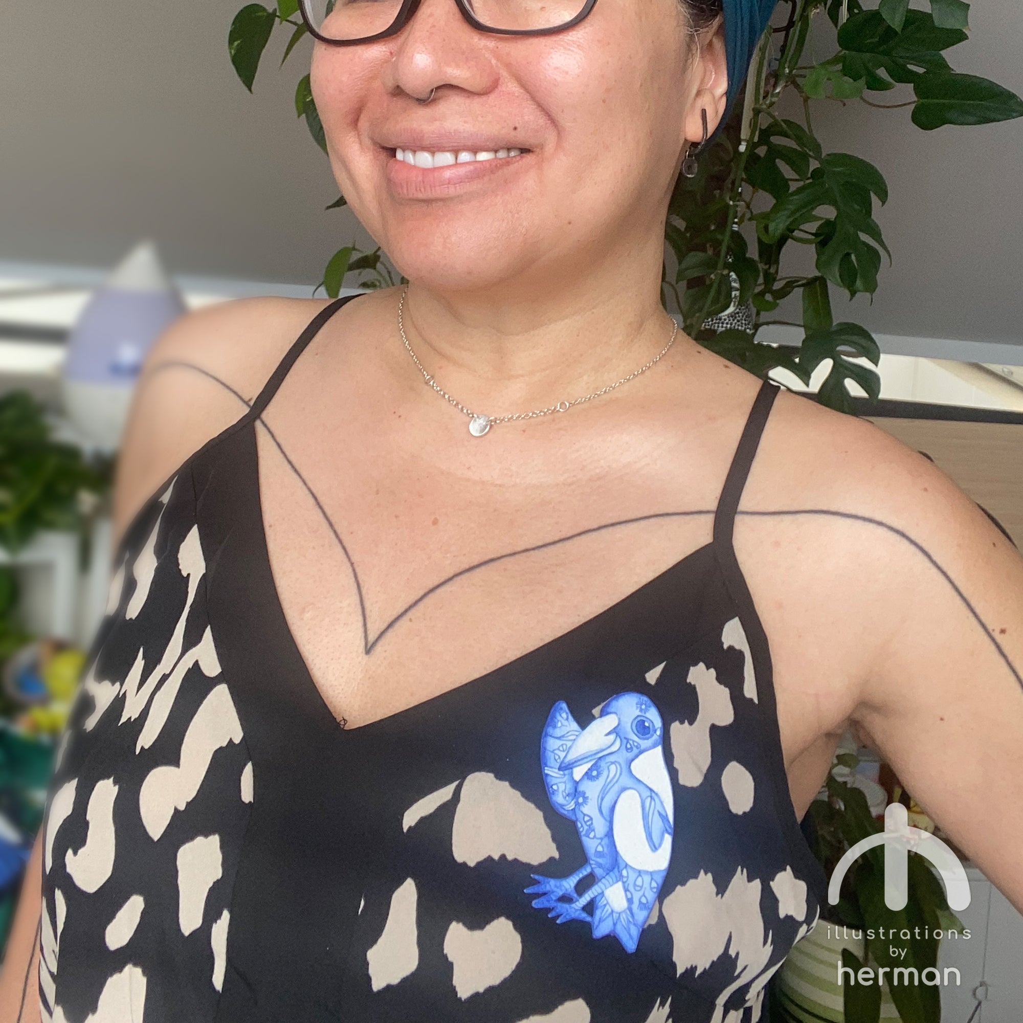 Australian Animal Brooch - Handpainted - Delft Inspired