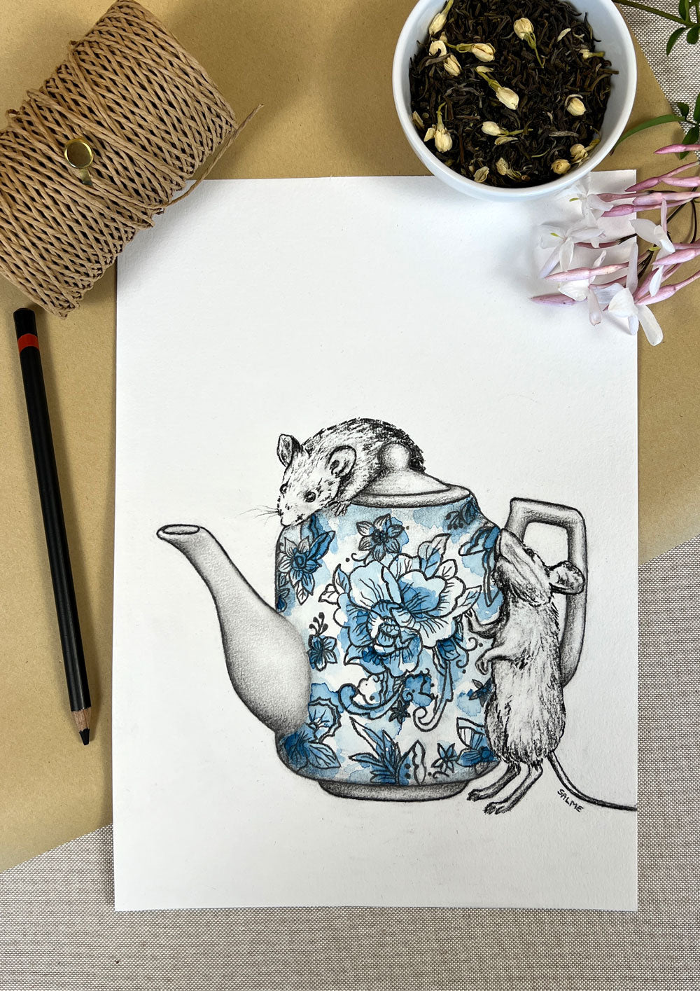 Jasmine Green | Mouse | Hand Drawn Original Artwork