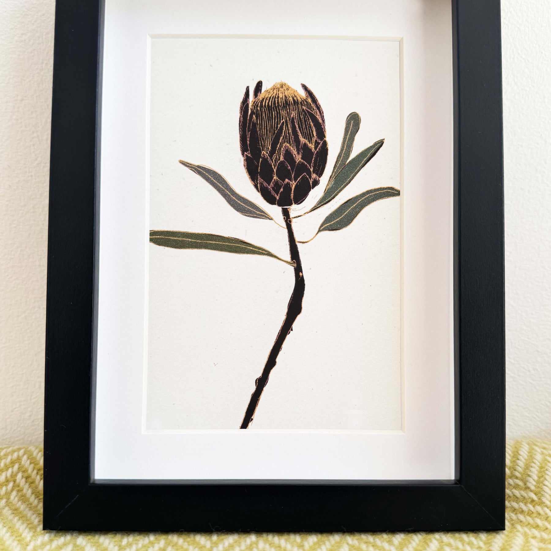 Protea print - black frame with inset included (13 x 18cm)