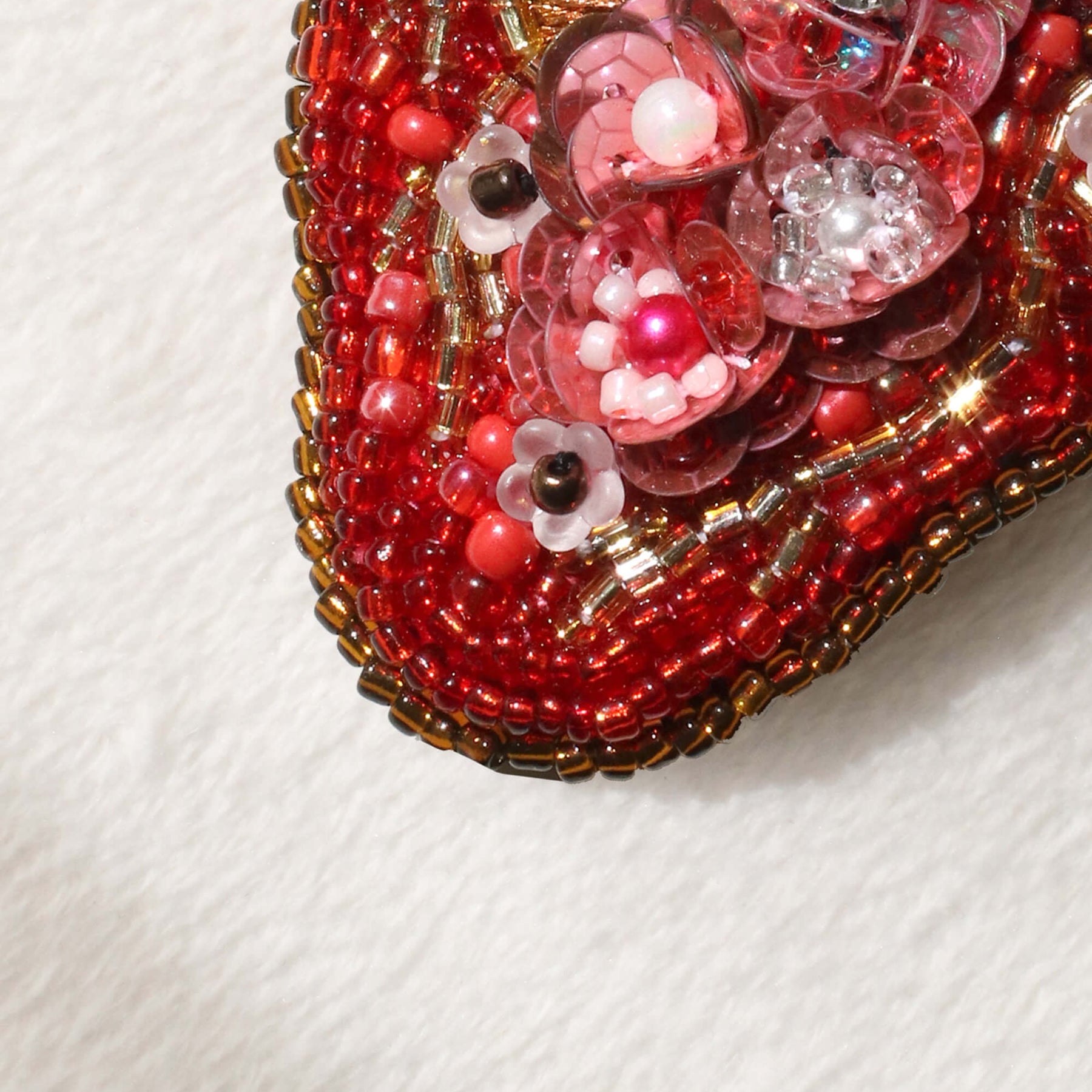 Sacred Heart Embroidered Brooch
