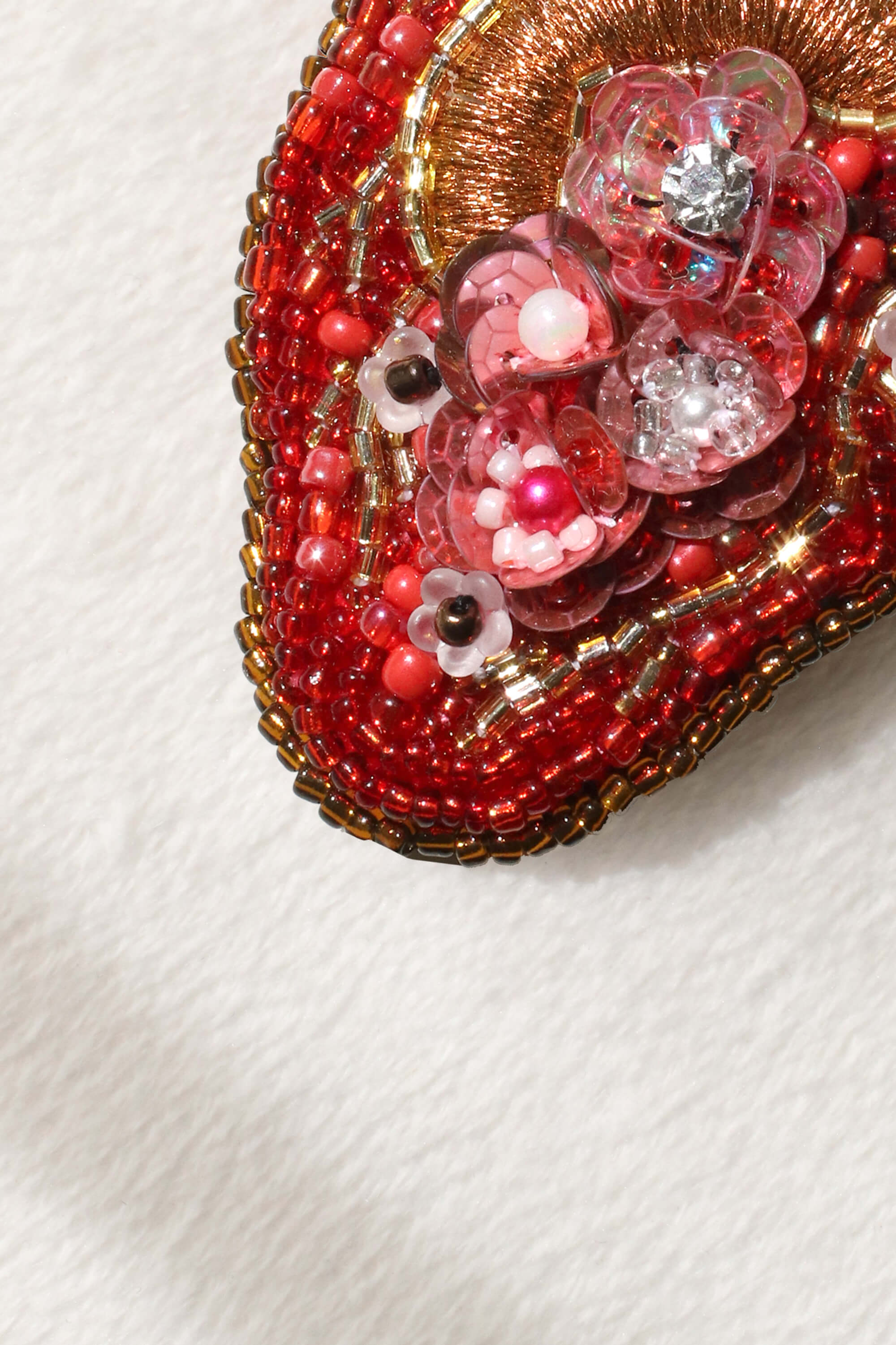 Sacred Heart Embroidered Brooch