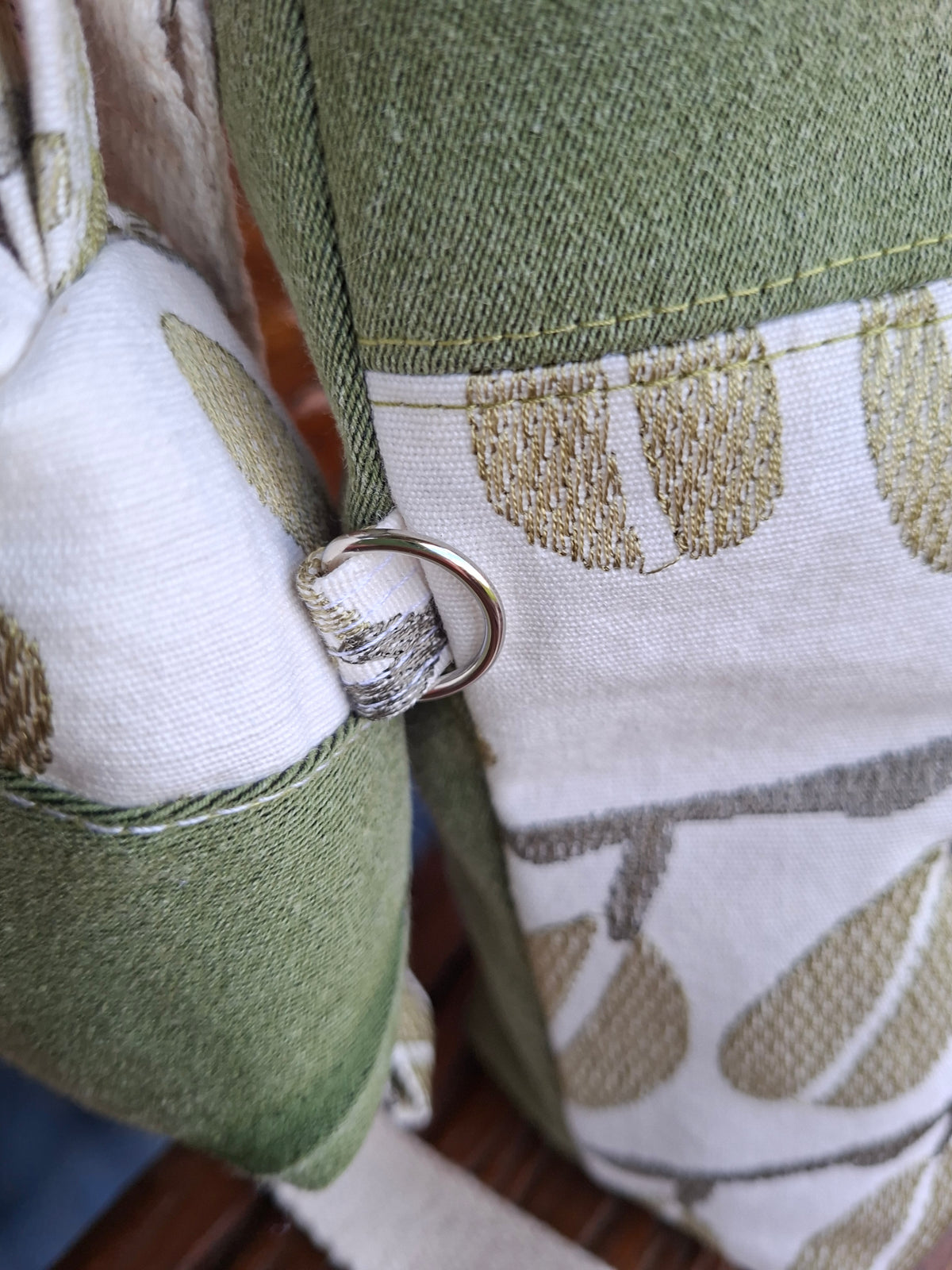 Upcycled Sage Green and Linen, Gender Neutral Crossbody Bag & Matching Coin Purse